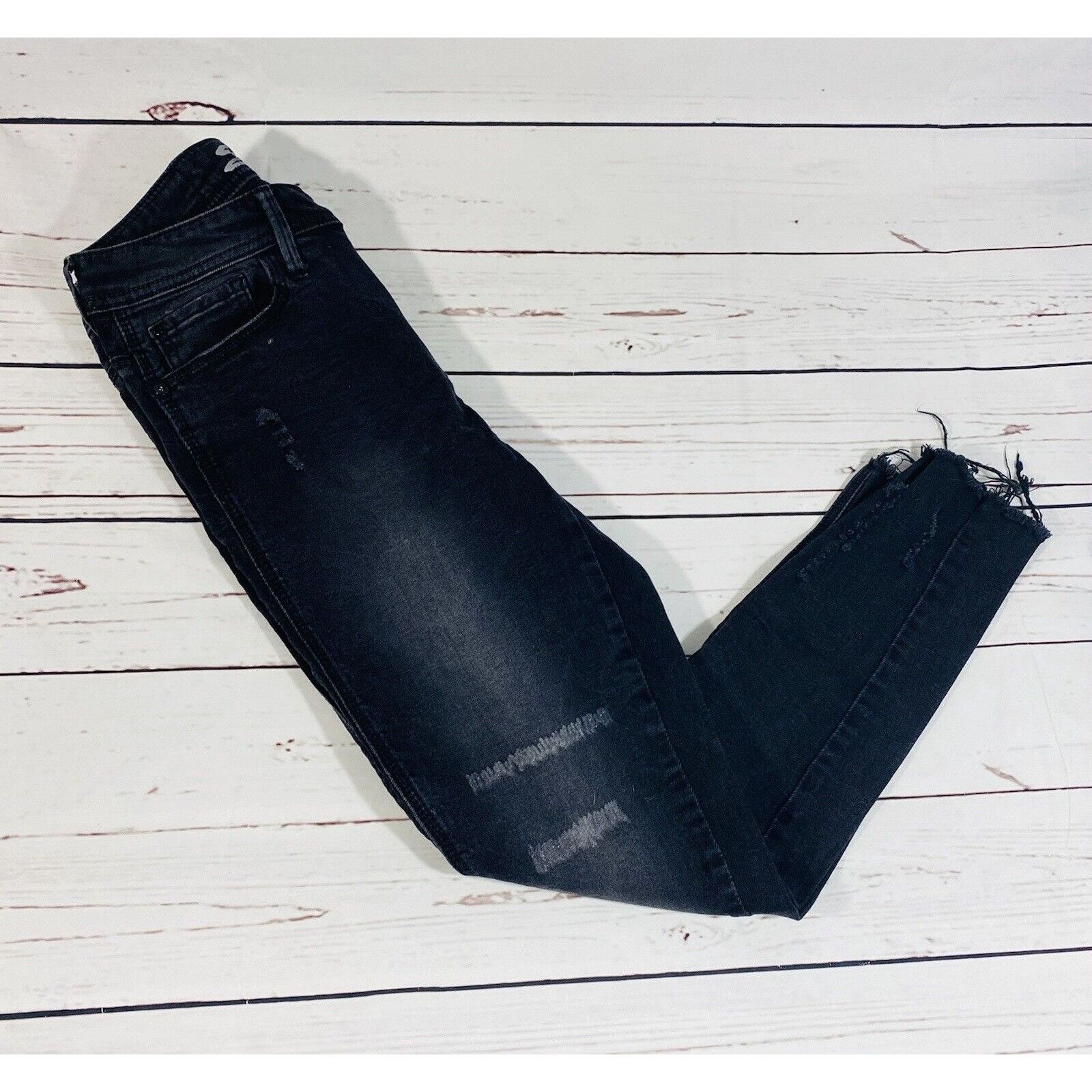 Seven 7 Seven7 Womens Black Distressed Skinny Jeans Size 6 Frayed He Size 28" / US 6 / IT 42 - 3 Thumbnail