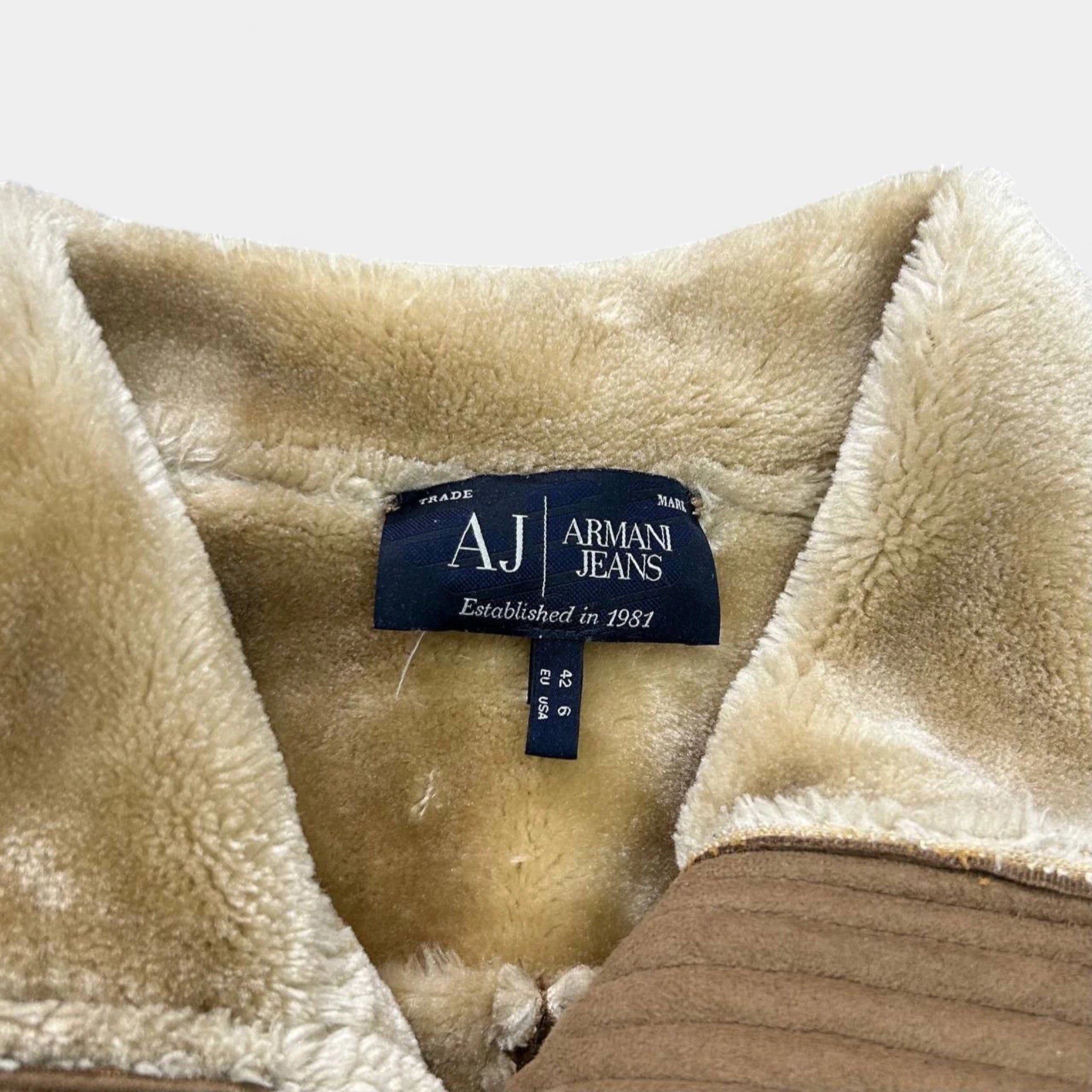 Armani Armani Jeans Suede Shearling Jacket Size S / US 4 / IT 40 - 5 Thumbnail