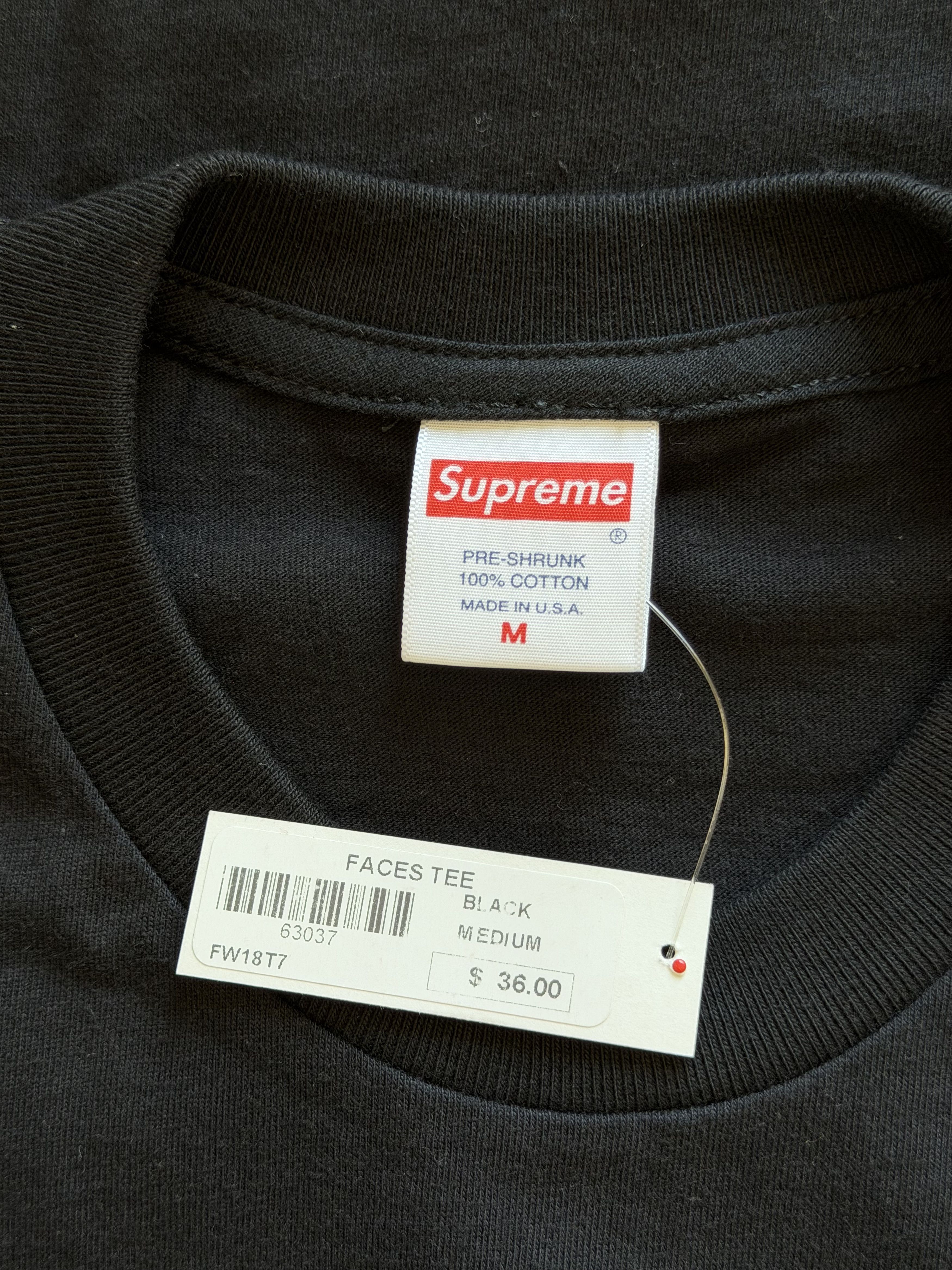 Supreme Supreme FW18 Faces Tee in Black Size US M / EU 48-50 / 2 - 4 Thumbnail
