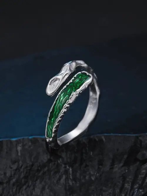 Jewelry × Vintage Two Tone Vintage Green Ring Size ONE SIZE - 3 Thumbnail