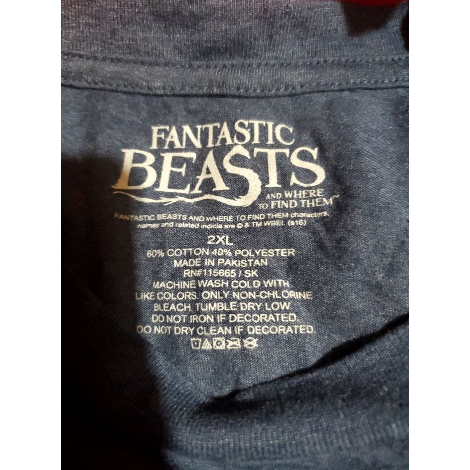 Vintage Fantastic Beasts T-Shirt Muggle No Maj Blue 2XL Mens Movie Size US XXL / EU 58 / 5 - 2 Thumbnail