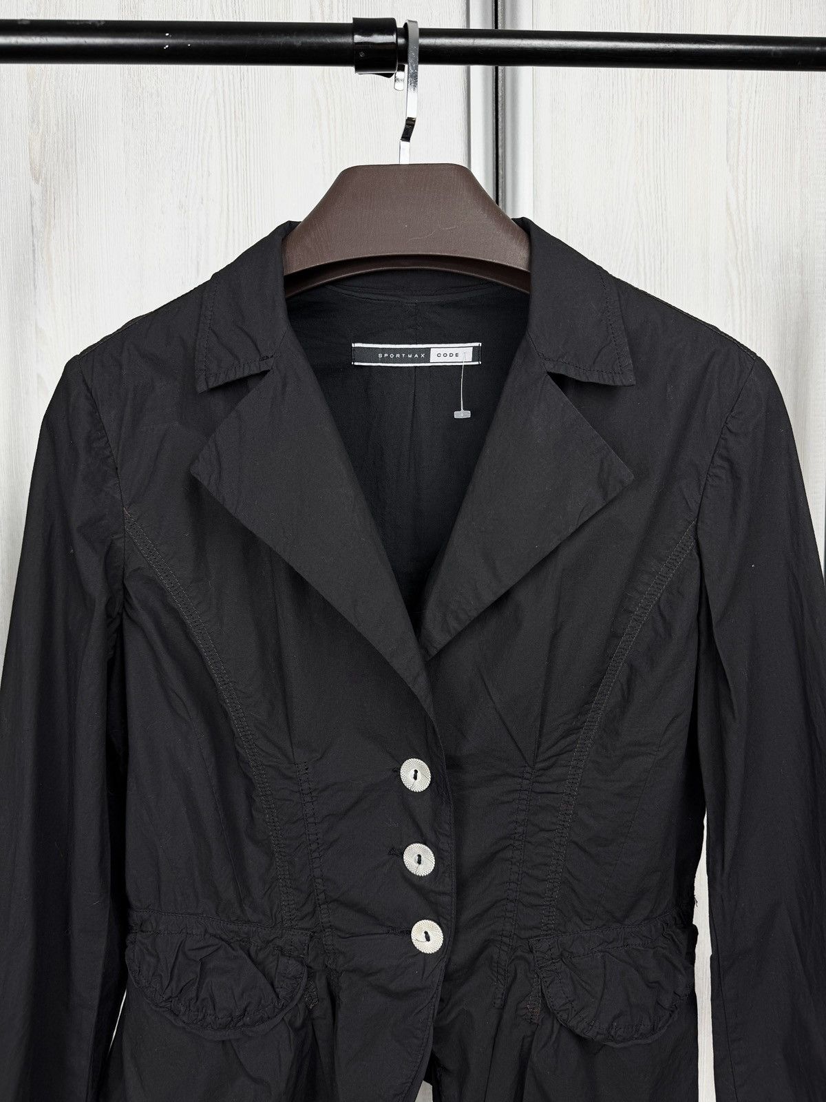 Sportmax Sportmax Code Max Mara black avant garde cotyon silk blazer Size XL / US 12-14 / IT 48-50 - 3 Thumbnail