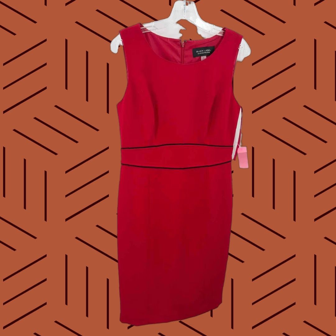 VINTAGE Black Label by Evan-Picone Red Size 8 Knee Length Sleeveless Dress