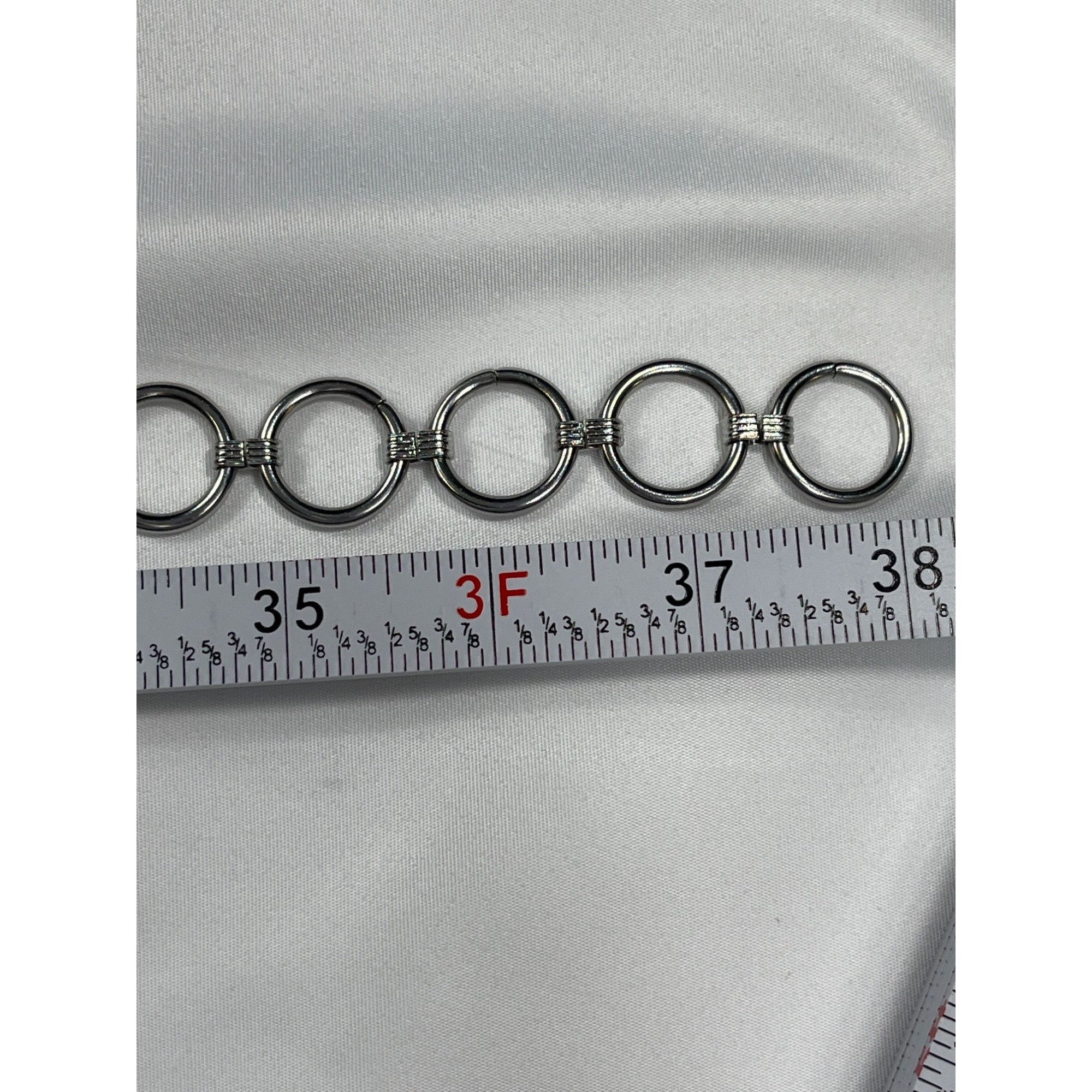 Other Womens Silver Tone Circular Link Chain Belt SKU 7573 Size ONE SIZE - 4 Thumbnail