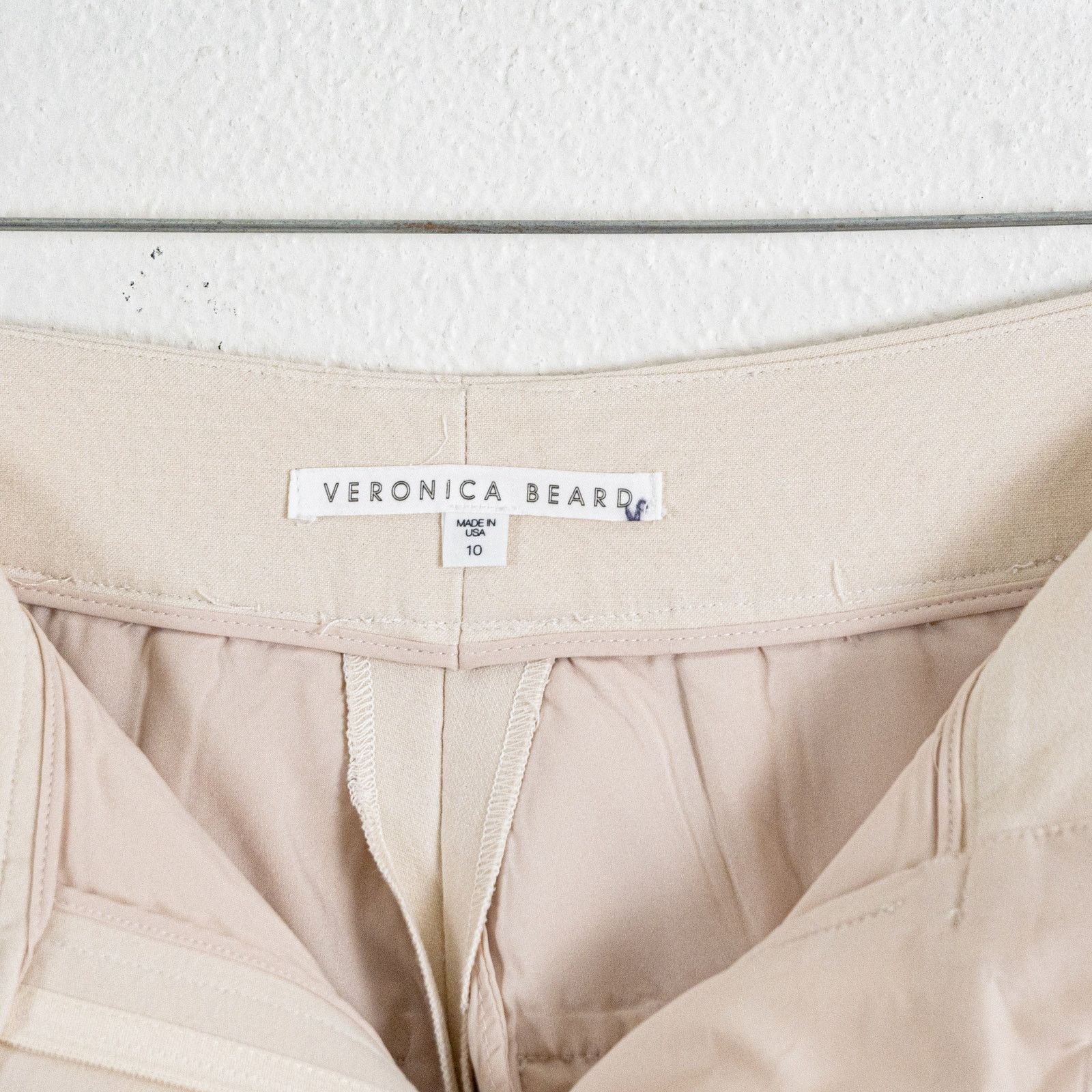 Veronica Beard Veronica Beard Side Buttons Trousers in cream beige size 10 Size 32" / US 10 / IT 46 - 3 Thumbnail