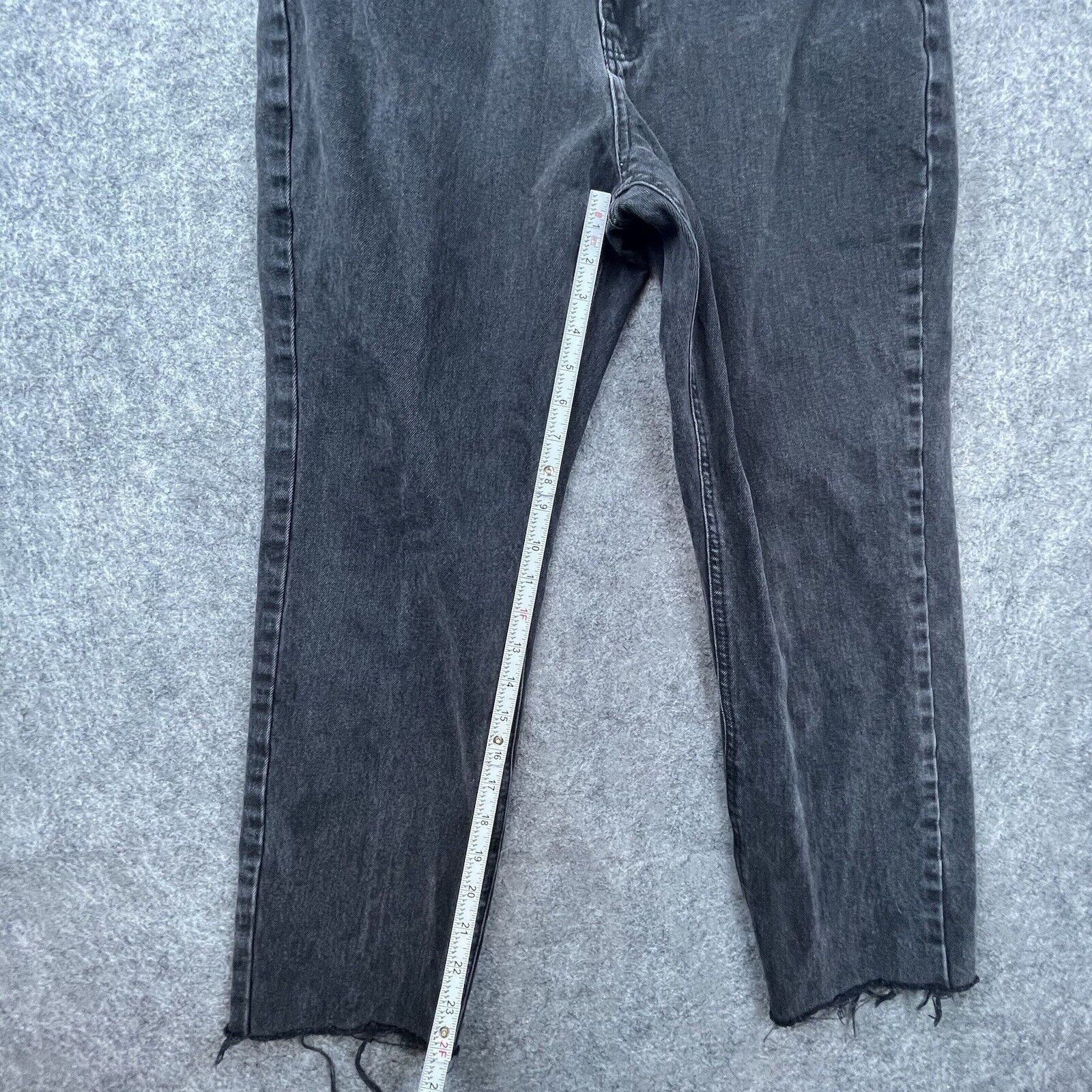 The Ragged Priest Ragged Priest Jeans Womens 32 Black Straight Raw Hem Ripped Size 32" / US 10 / IT 46 - 6 Thumbnail