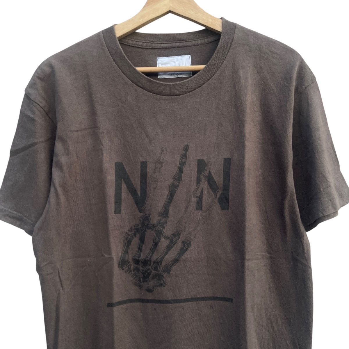 Number (N)ine Number (N)INE PAIN FUCK Skeleton Faded Gray Tees Size US M / EU 48-50 / 2 - 2 Thumbnail