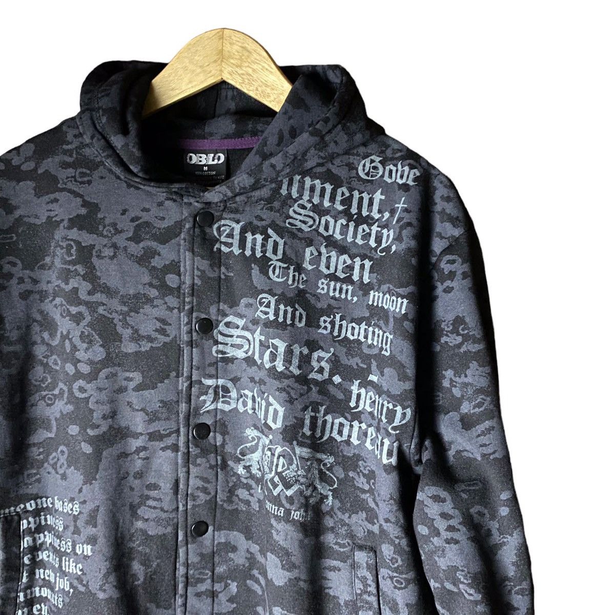 Japanese Brand 2000's Oblo Japanese Poem Tattoo Hoodie ifsixwas9 Size US M / EU 48-50 / 2 - 2 Thumbnail