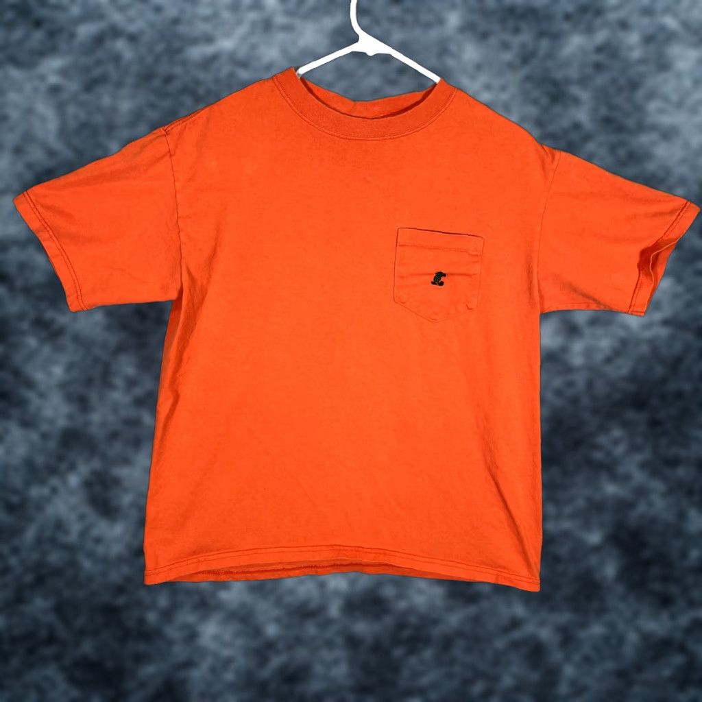 Disney VINTAGE Disney Mickey Mouse Embroidered Pocket Shirt Adult Medium Orange Crew Neck Short Sleeve Men Size US M / EU 48-50 / 2 - 1 Thumbnail