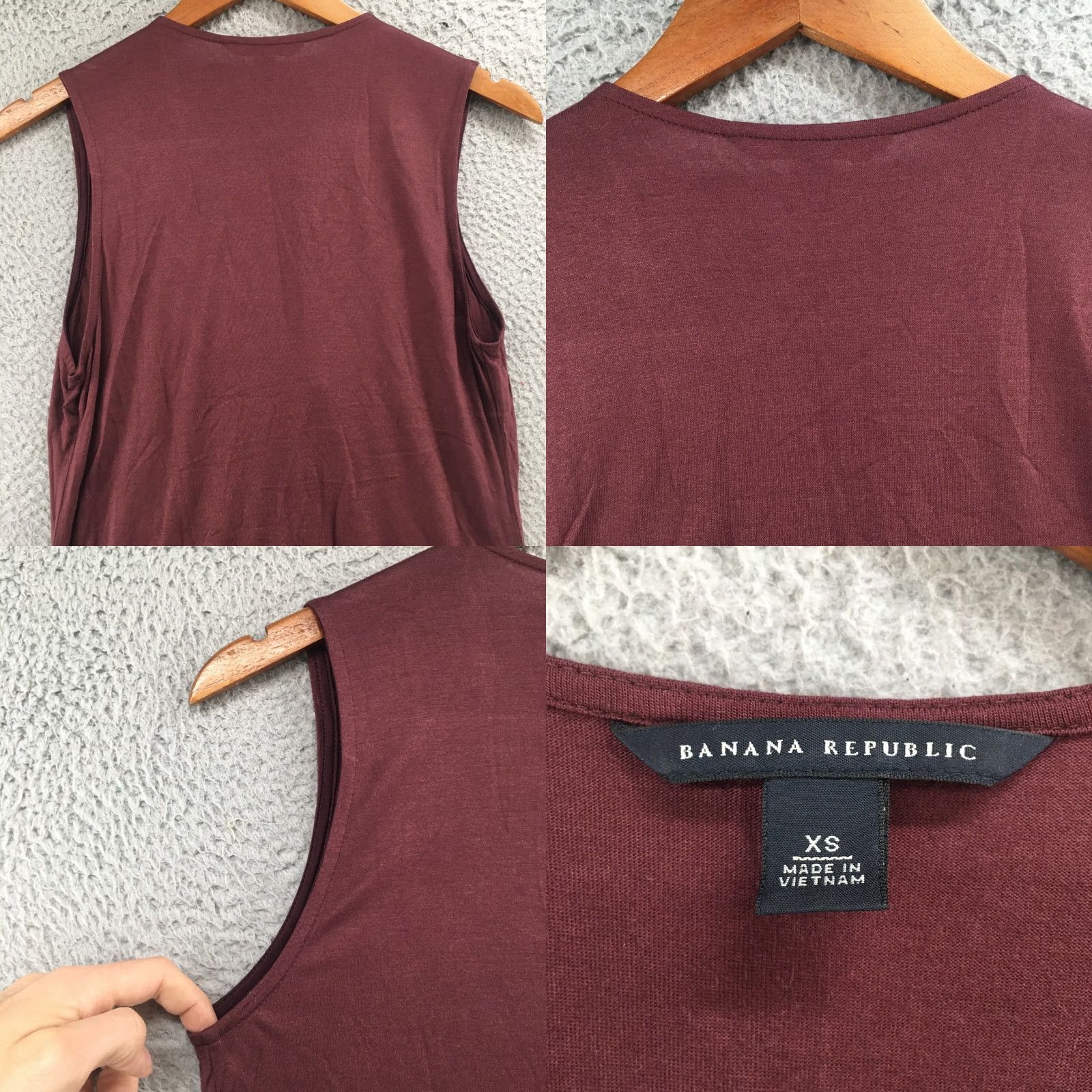 Banana Republic Banana Republic Blouse Shirt Tunic Womens XS Burgundy Sleeveless V-Neck Pleated Front Size XS / US 0-2 / IT 36-38 - 8 Thumbnail