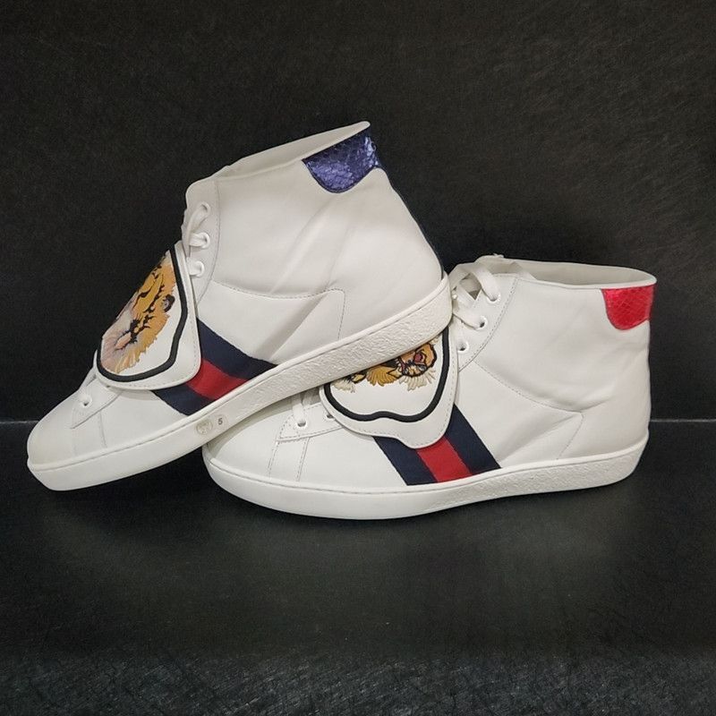 Gucci Gucci ACE High-Top Sneaker with Tiger Patch Size US 8 / EU 41 - 7 Thumbnail