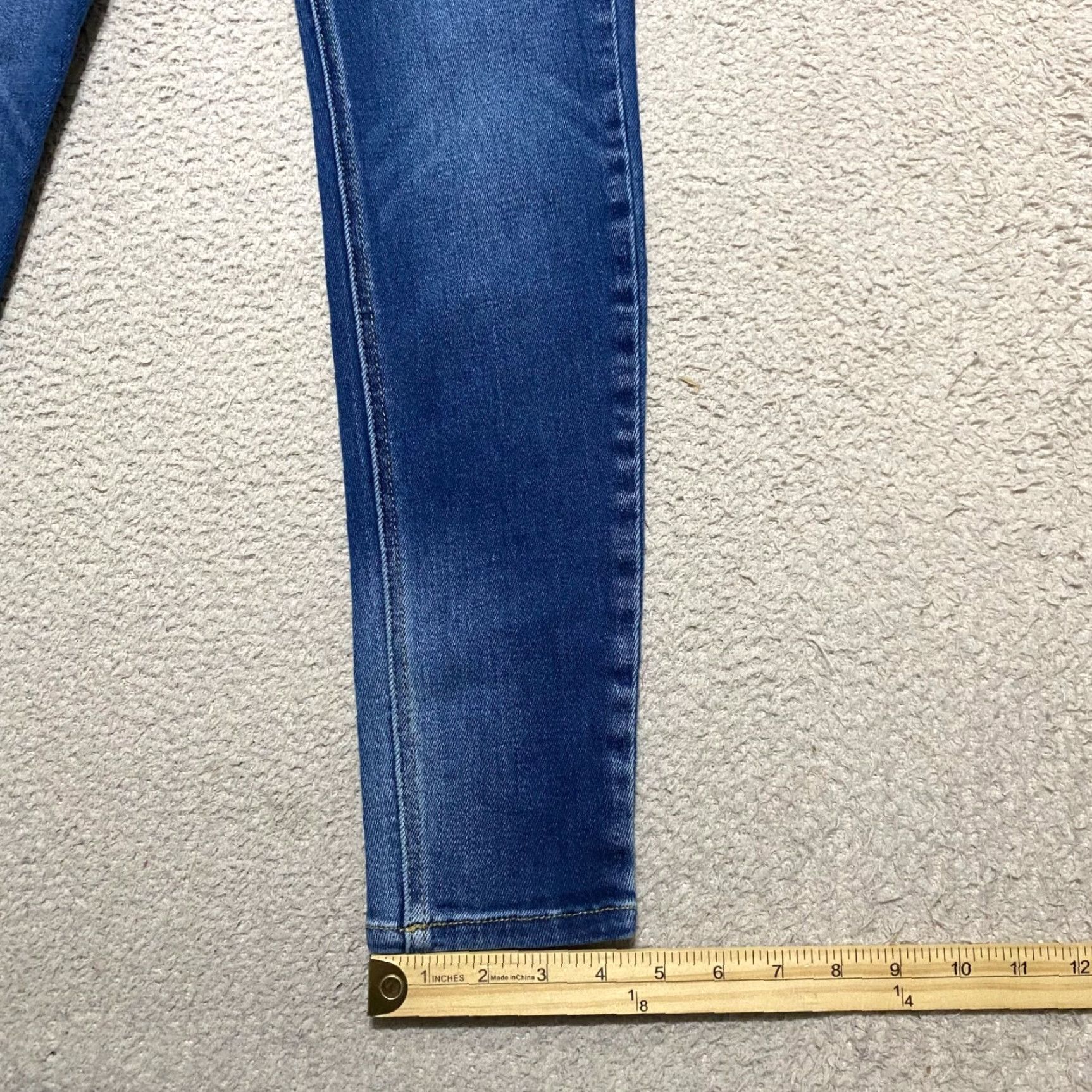 Vintage Kancan Jeans Blue Denim Dark Wash Skinny Leg Mid Rise Button Fly Womens Size 28 Maternity? Size 28" / US 6 / IT 42 - 5 Thumbnail