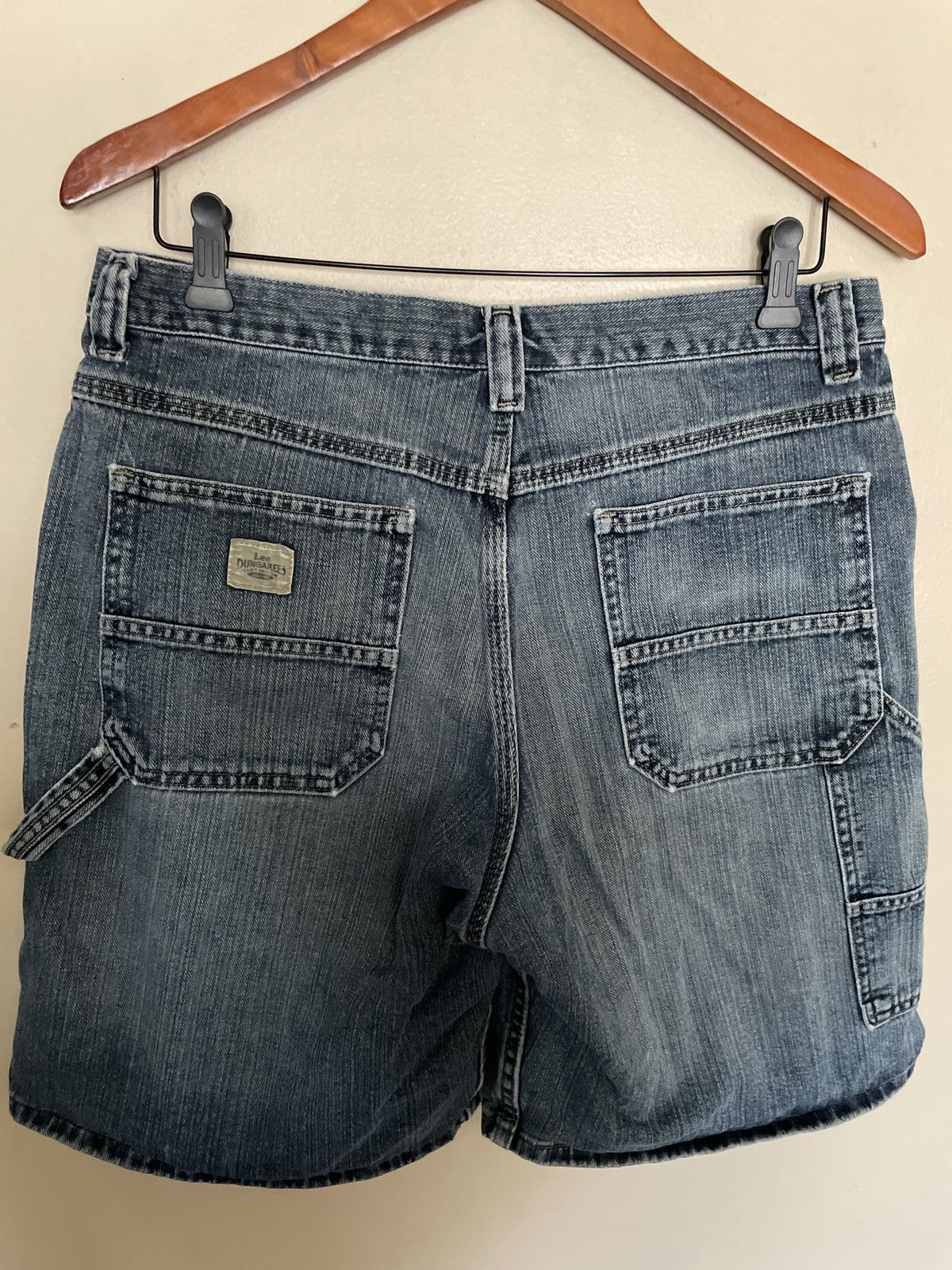 Lee × Vintage Lee Dungarees Blue Jean Denim Carpenter Shorts Jorts 33” 🔥👀 Size US 33 - 9 Thumbnail