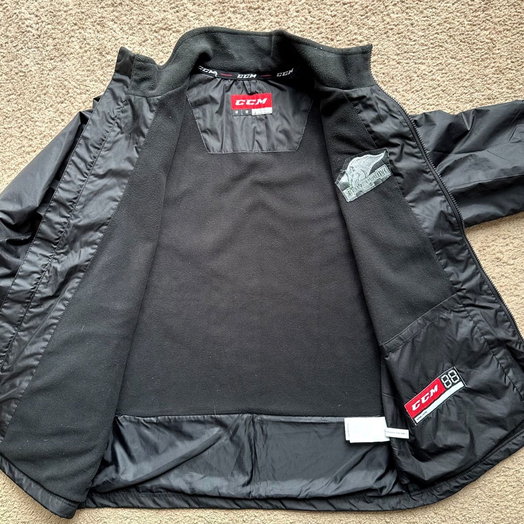 Vintage CCM Tactical Degree Morrisville State Windbreaker Jacket Mens Medium Full Zip Mock Neck Black Size US M / EU 48-50 / 2 - 3 Thumbnail
