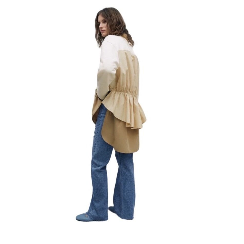 Zara Zara combination sweatshirt Cream Sz Medium Size M / US 6-8 / IT 42-44 - 2 Thumbnail