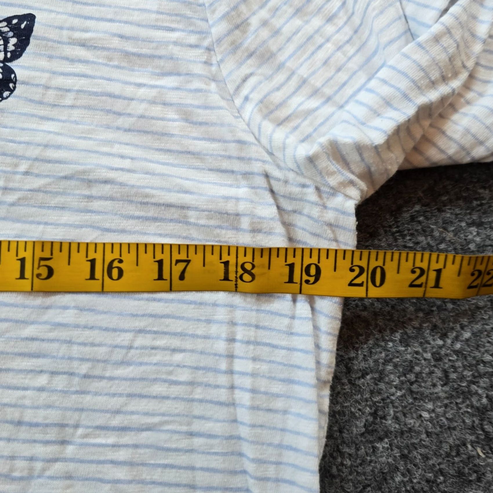 Talbots Talbots Top Shirt Women Large Blue Striped Butterfly 3/4 Sleeve Stretch Casual Size L / US 10 / IT 46 - 7 Thumbnail