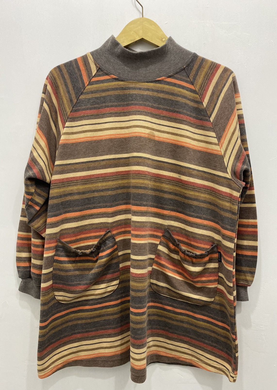 Vintage D Three Striped Vintage Earth Tone Nerdy Top Japanese Style Size ONE SIZE - 2 Thumbnail