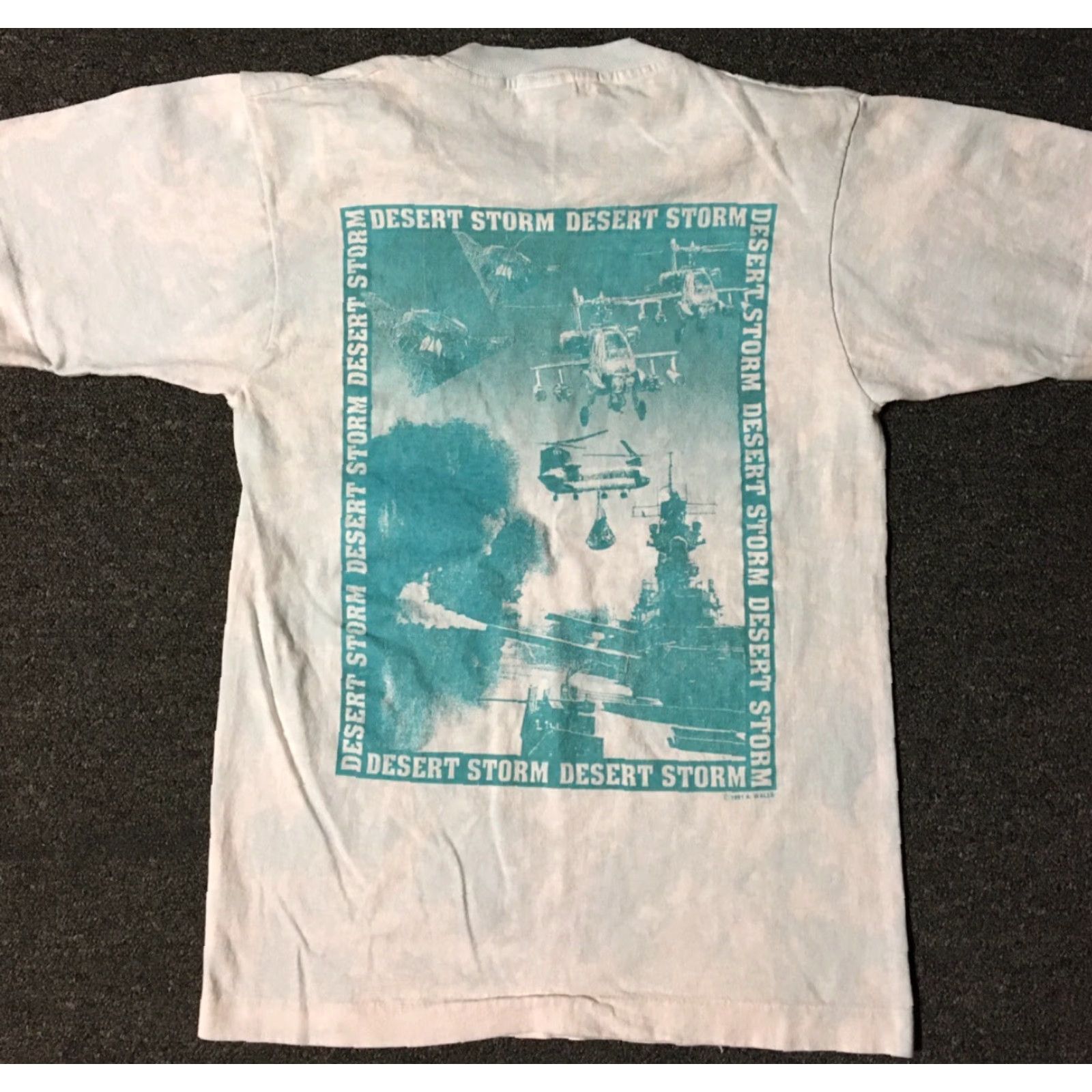 Fruit Of The Loom VINTAGE Desert Storm Tie Dye Shirt S Single Stitch USA War Army Military 90s 80s Size US S / EU 44-46 / 1 - 2 Thumbnail