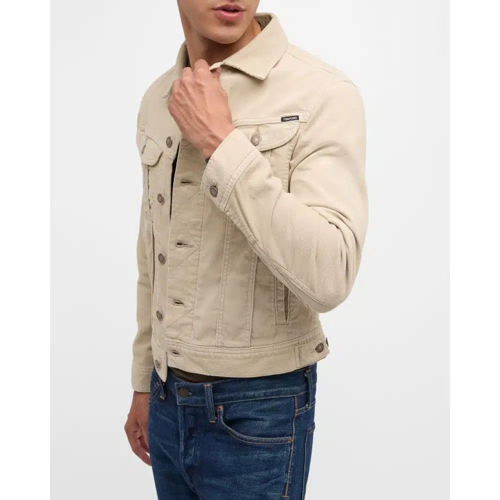 Tom Ford o1loc1c1024 DJI001 Denim Jacket in White Size US M / EU 48-50 / 2 - 2 Thumbnail