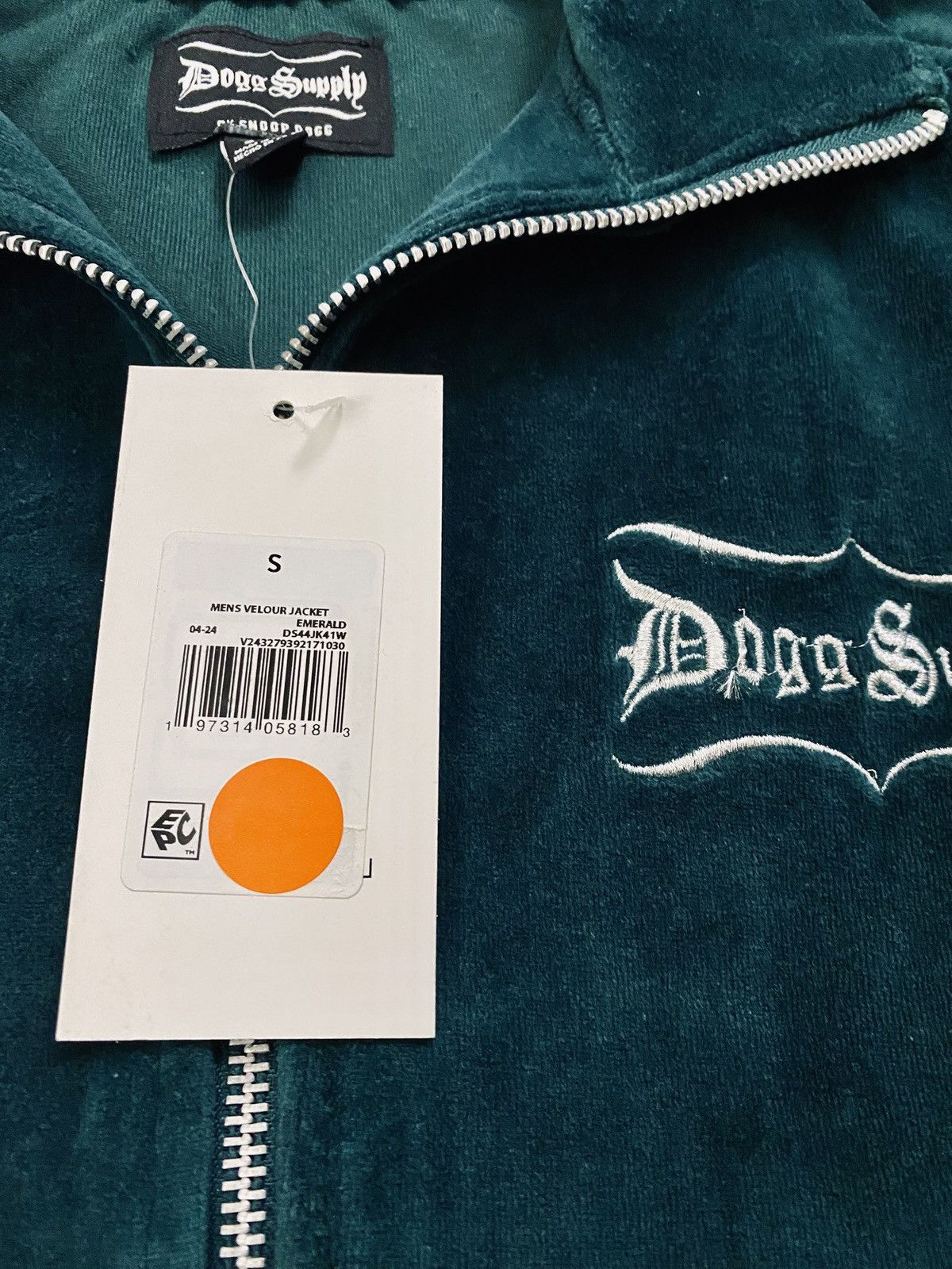 Snoop Dogg Dogg Supply x Snoop Dogg Mens Emerald Velour Track Jacket S Size US S / EU 44-46 / 1 - 12 Thumbnail