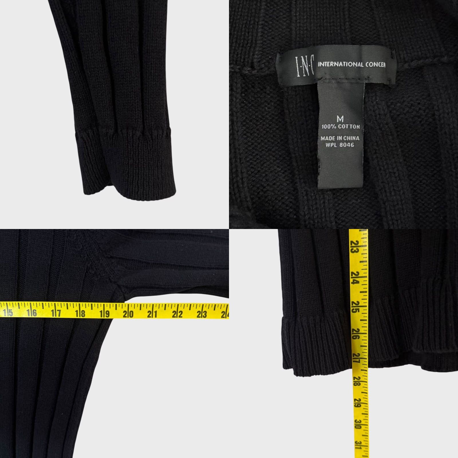 Vintage VINTAGE INC International Concepts Henley Sweater Women's Medium Black Knit Long Sleeve Casual Winter Size M / US 6-8 / IT 42-44 - 8 Thumbnail