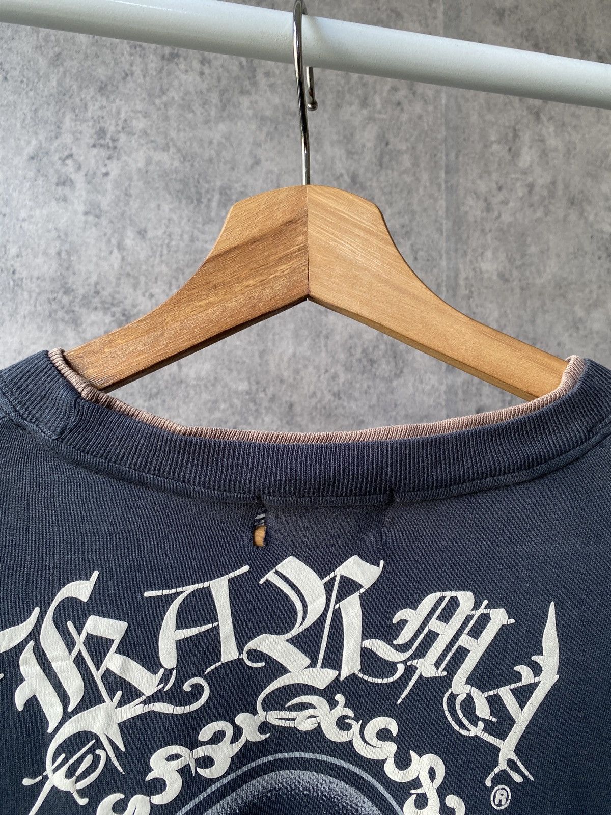 14th Addiction Vintage 90’s Karma Black Faded Design Distressed T Shirt Size US M / EU 48-50 / 2 - 11 Thumbnail