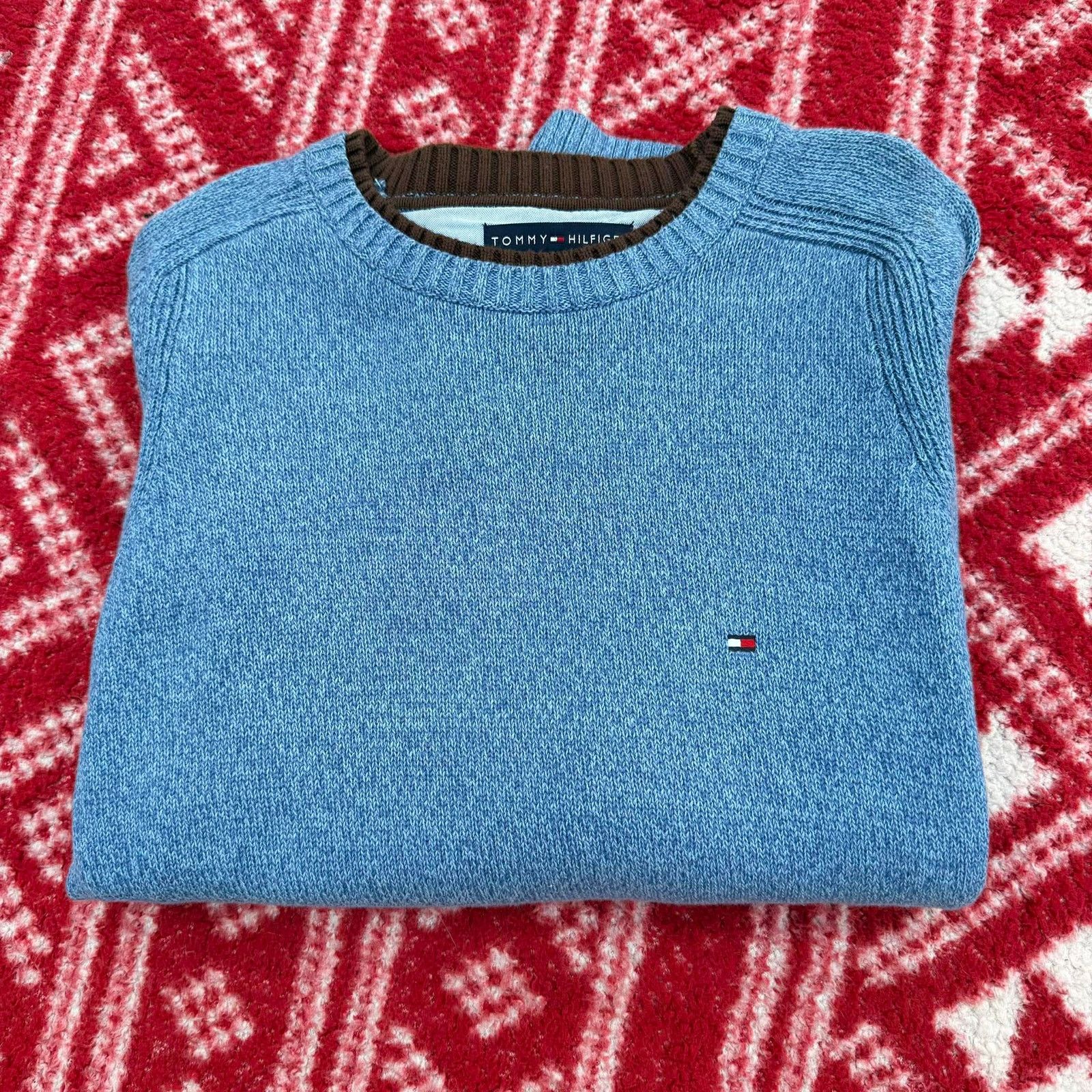 Tommy Hilfiger Tommy Hilfiger Men's Large Crewneck Sweater XL Blue Size US XL / EU 56 / 4 - 1 Thumbnail