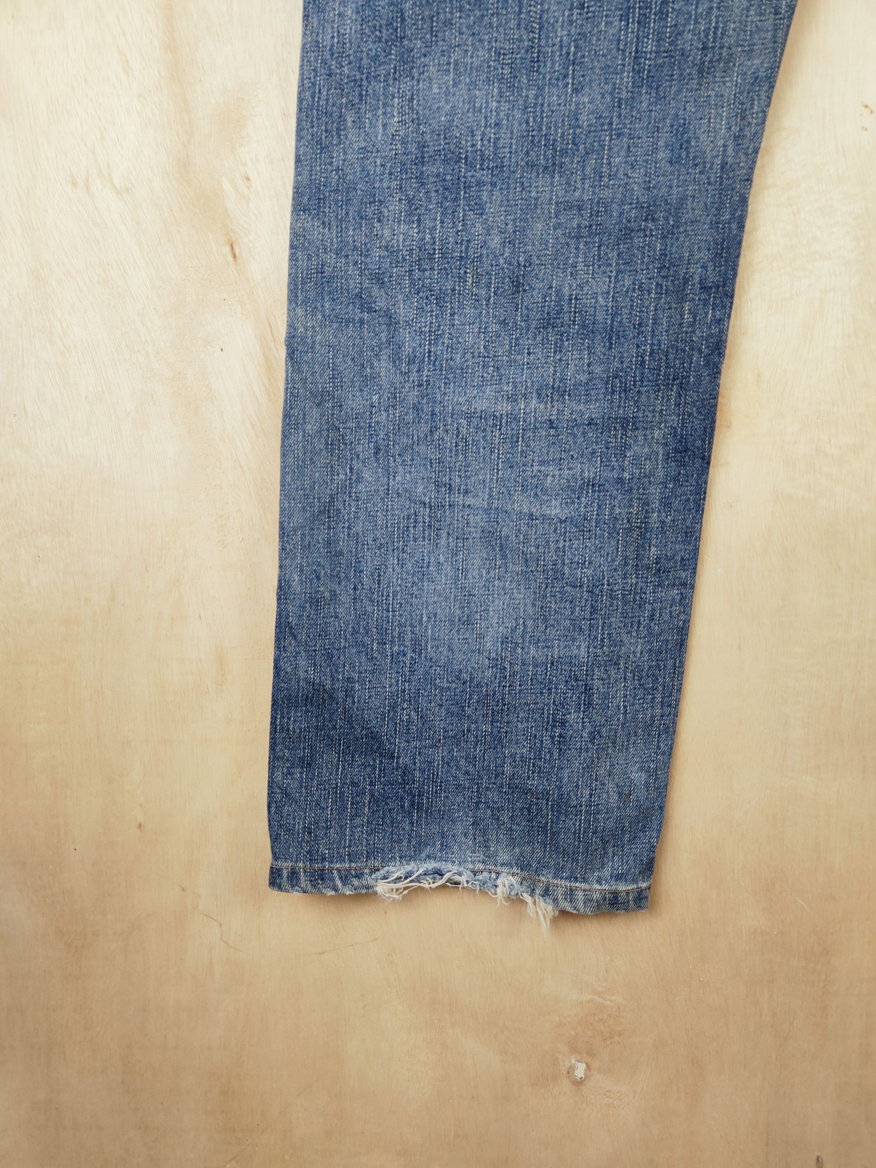 Japanese Brand Uniqlo Blue Distressed Ripped vintage denim Jeans #S2499 Size US 30 / EU 46 - 10 Thumbnail