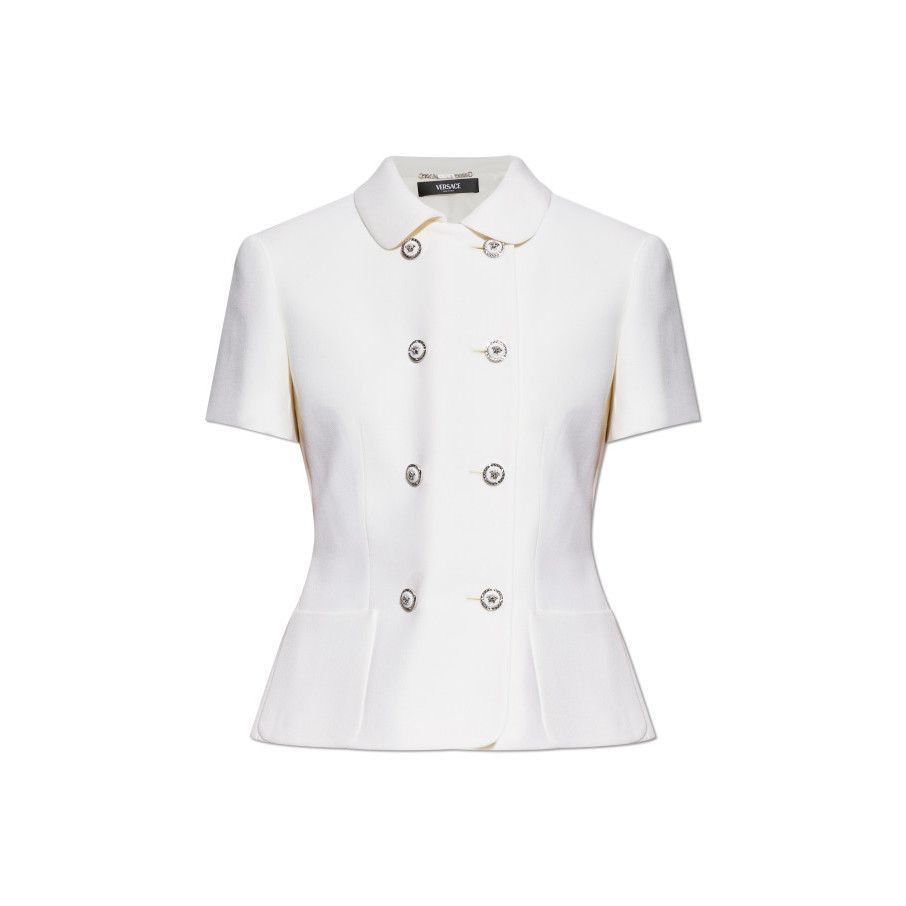 Versace VERSACE White Double Breast Blazer New & Authentic (Women's Size M / US 6-8 / IT 42-44 - 1 Preview