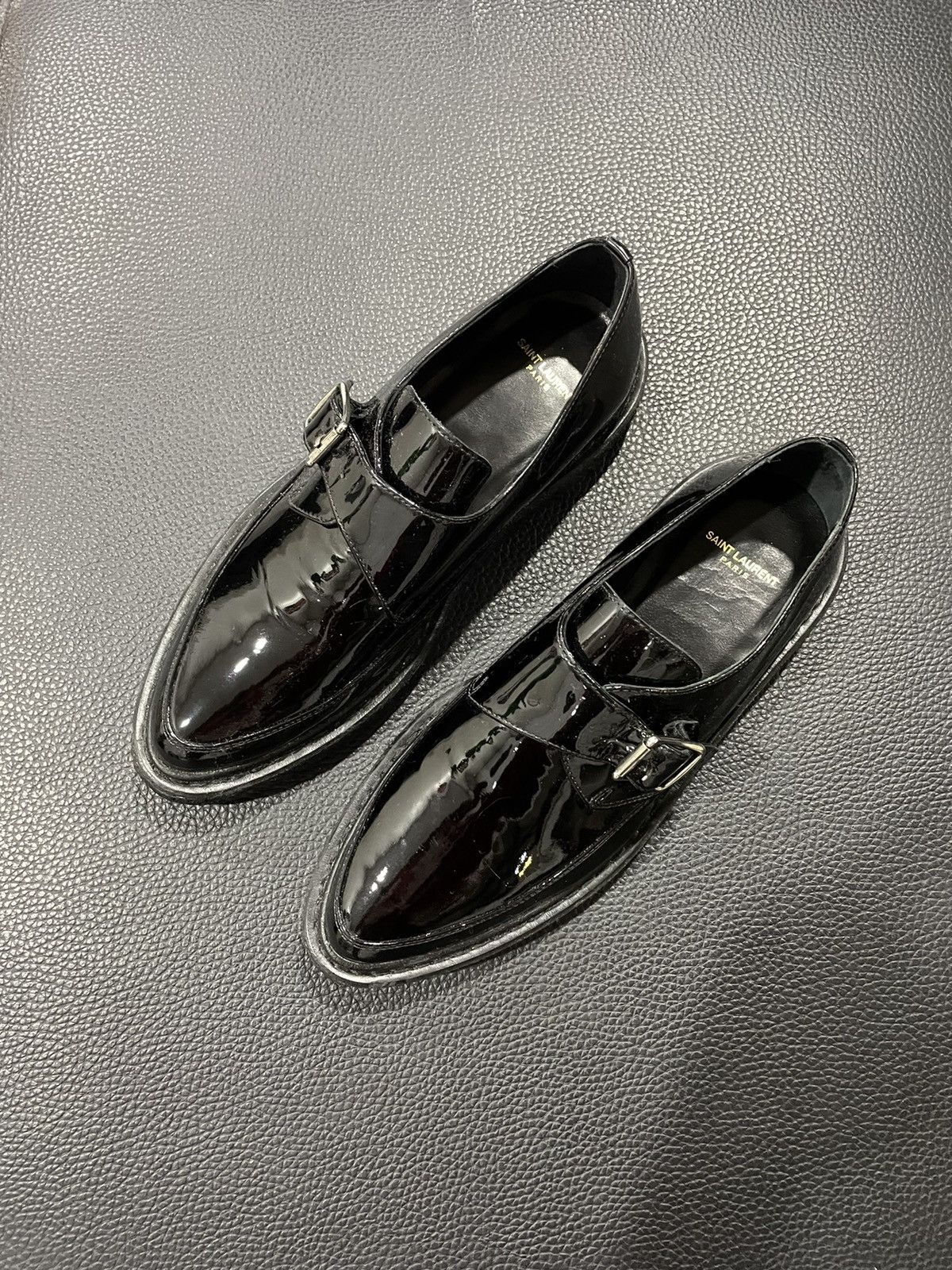 Grailed × Saint Laurent Paris SLP F/W 14 - Monk-Strap Patent-Leather Creepers Hedi Era Size US 8.5 / EU 41-42 - 2 Thumbnail