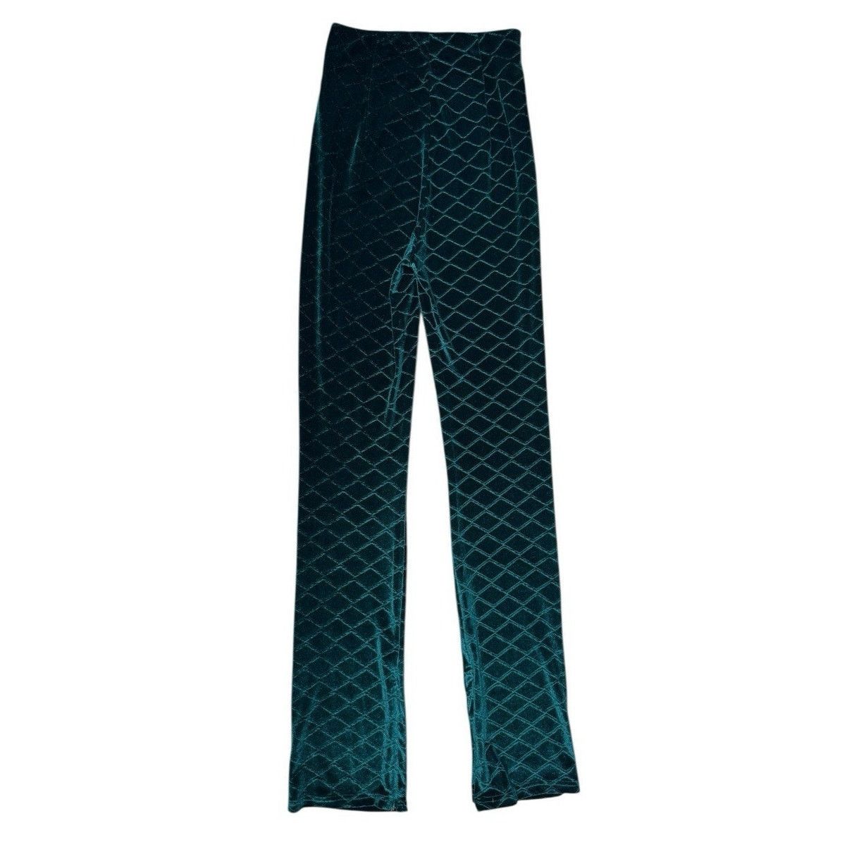 Other Weili Zheng NEW Embossed Velvet Straight leg Pants Green XS Size 24" / US 00 / IT 34 - 6 Thumbnail