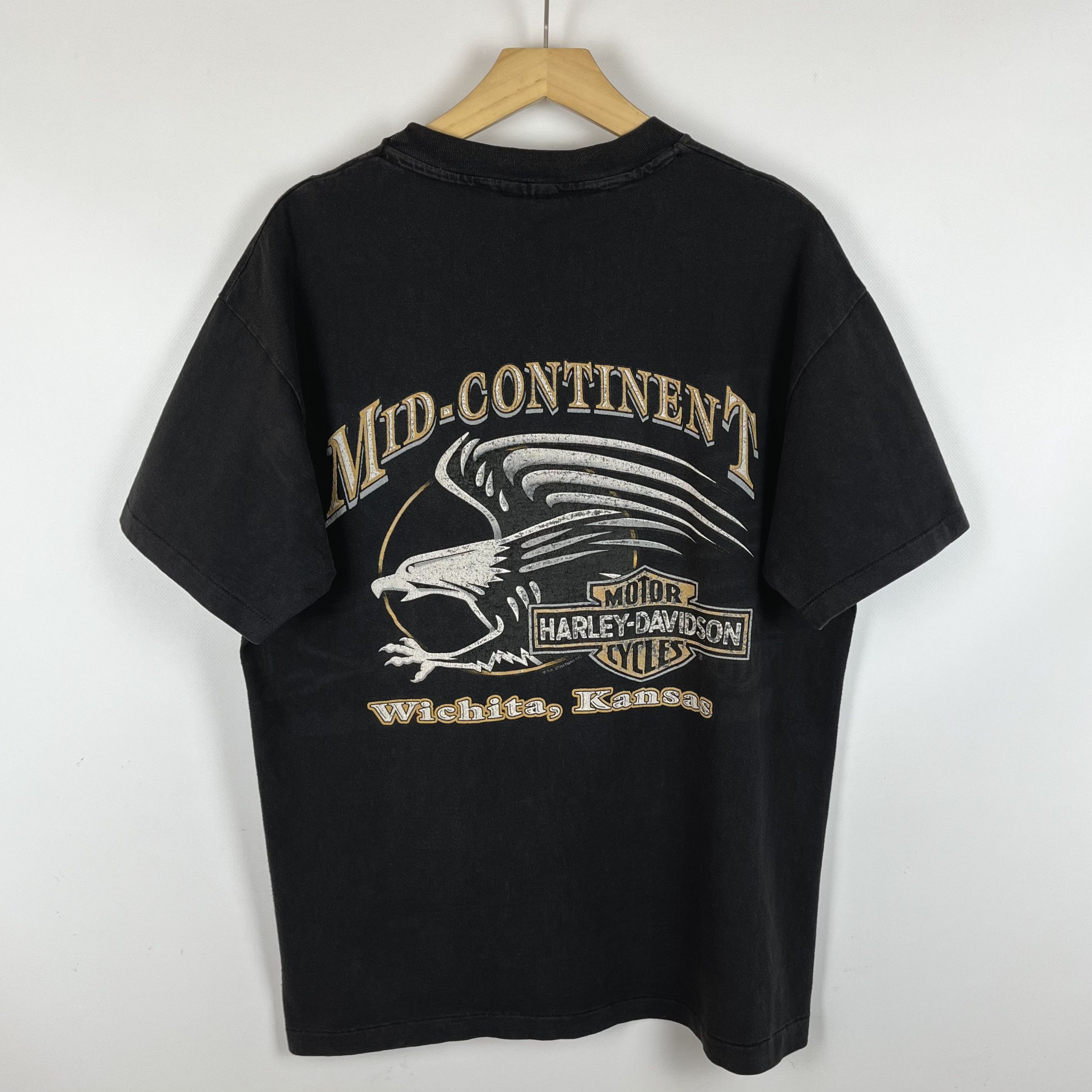 Harley Davidson Vintage Harley Davidson Wings Over America T Shirt 90’s Size US L / EU 52-54 / 3 - 15 Thumbnail