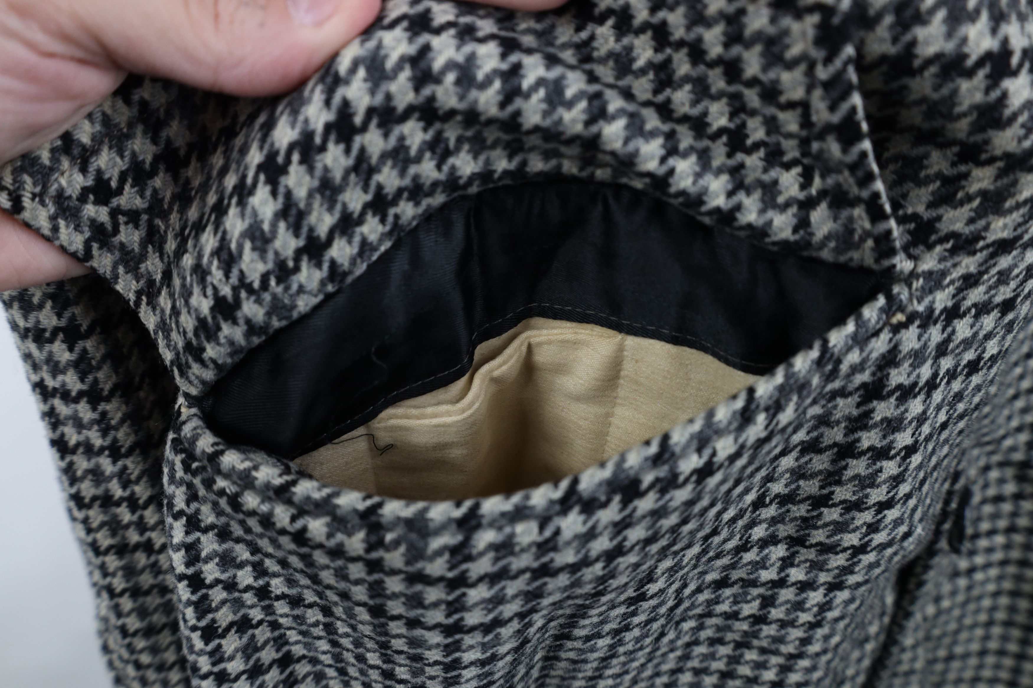 Vintage Vintage 50s Rockabilly Wool Houndstooth Overcoat Jacket USA Size US XL / EU 56 / 4 - 7 Thumbnail