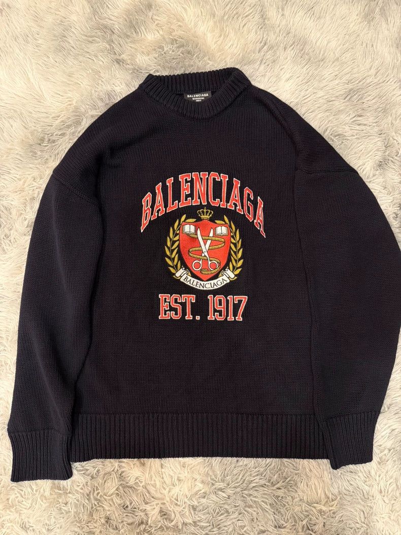 Balenciaga Balenciaga 1917 Wheatear Scissors Shield Sweater Wool Blac Size US XS / EU 42 / 0 - 1 Thumbnail