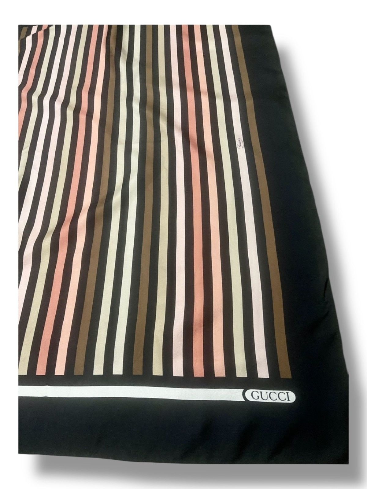 Gucci Vintage Gucci Striped Silk Scarf 34" Square Size ONE SIZE - 2 Thumbnail