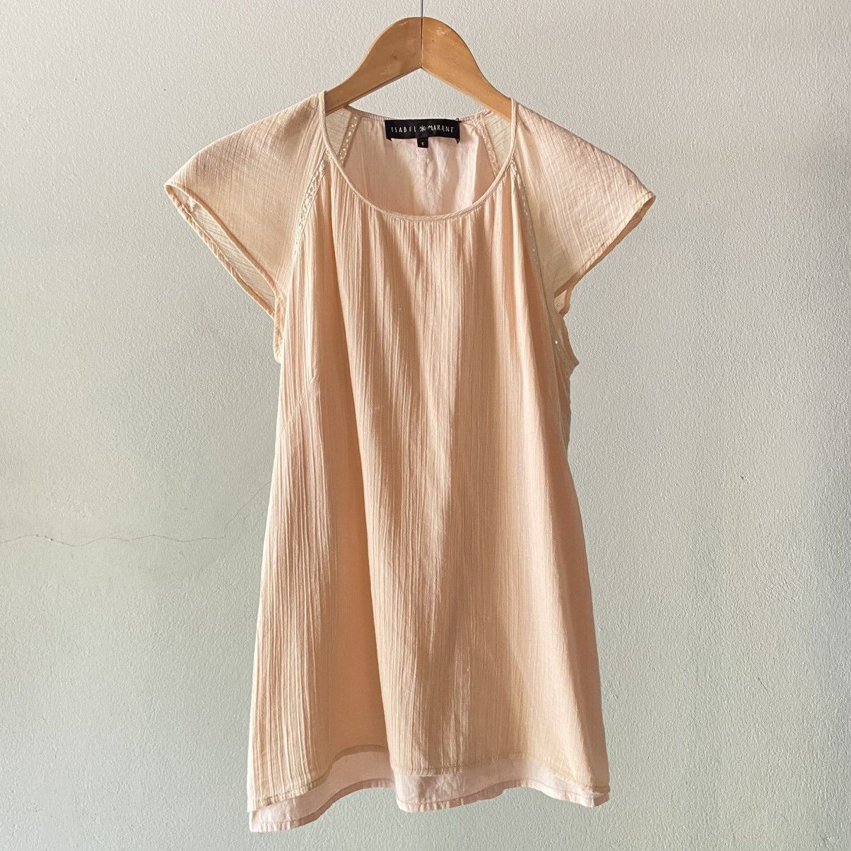 Isabel Marant Isabel Marant Peach Pleated Cap Sleeve Blouse Size S / US 4 / IT 40 - 1 Thumbnail