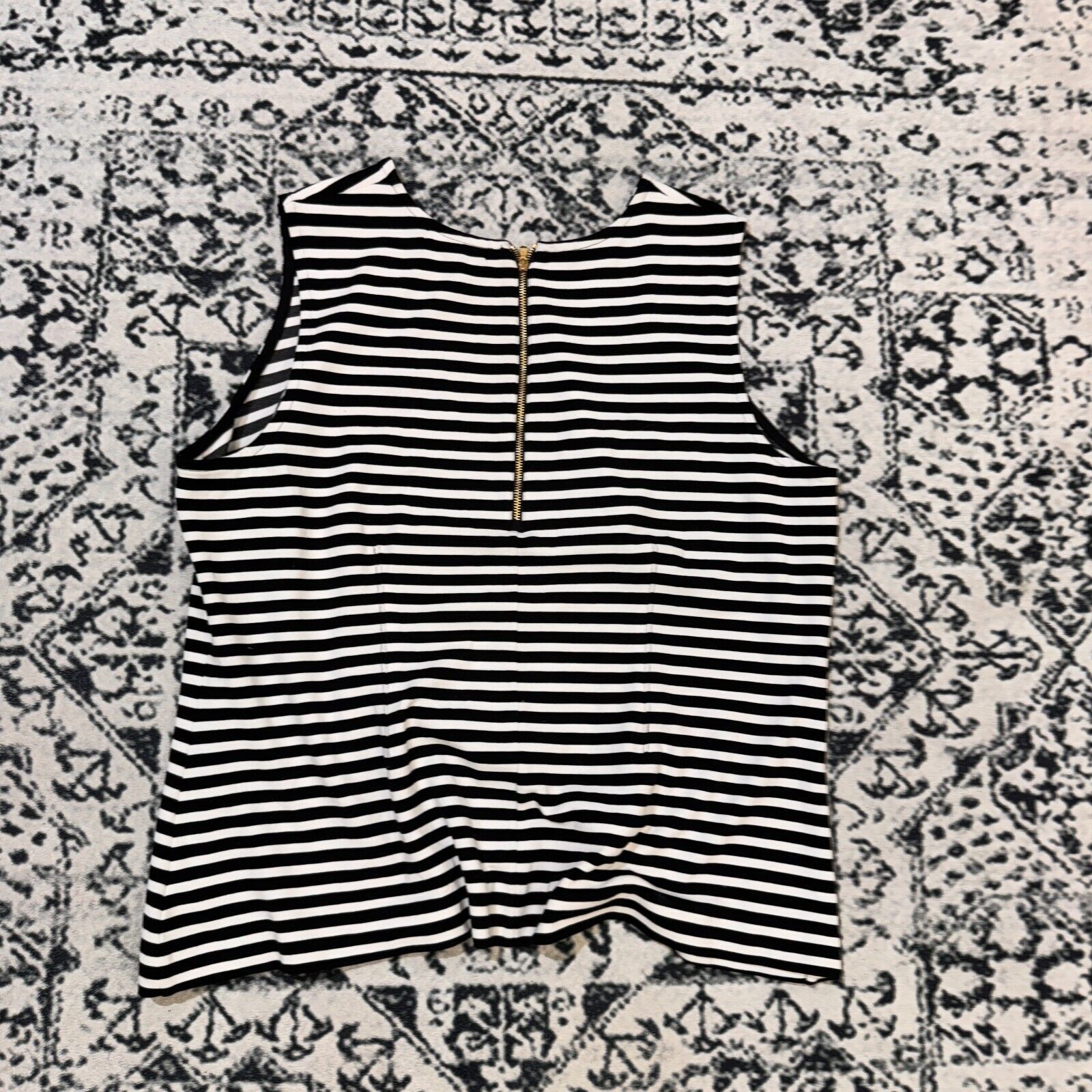 Ralph Lauren × Vintage Ralph Lauren White Black Viscose Striped Top Blouse Size 2XL Size US XXL / EU 58 / 5 - 14 Thumbnail