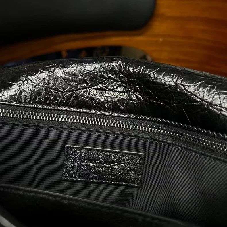 Saint Laurent Paris YSL Saint Laurent Black Leather Shoulder Bag-2507 Size ONE SIZE - 9 Thumbnail
