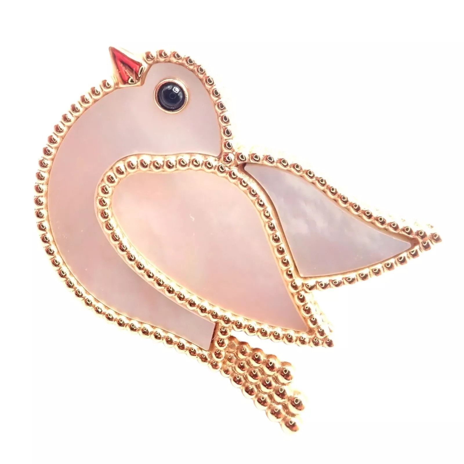 Van Cleef Arpels 18k Rose Gold Pearl Lucky Animals Brooch