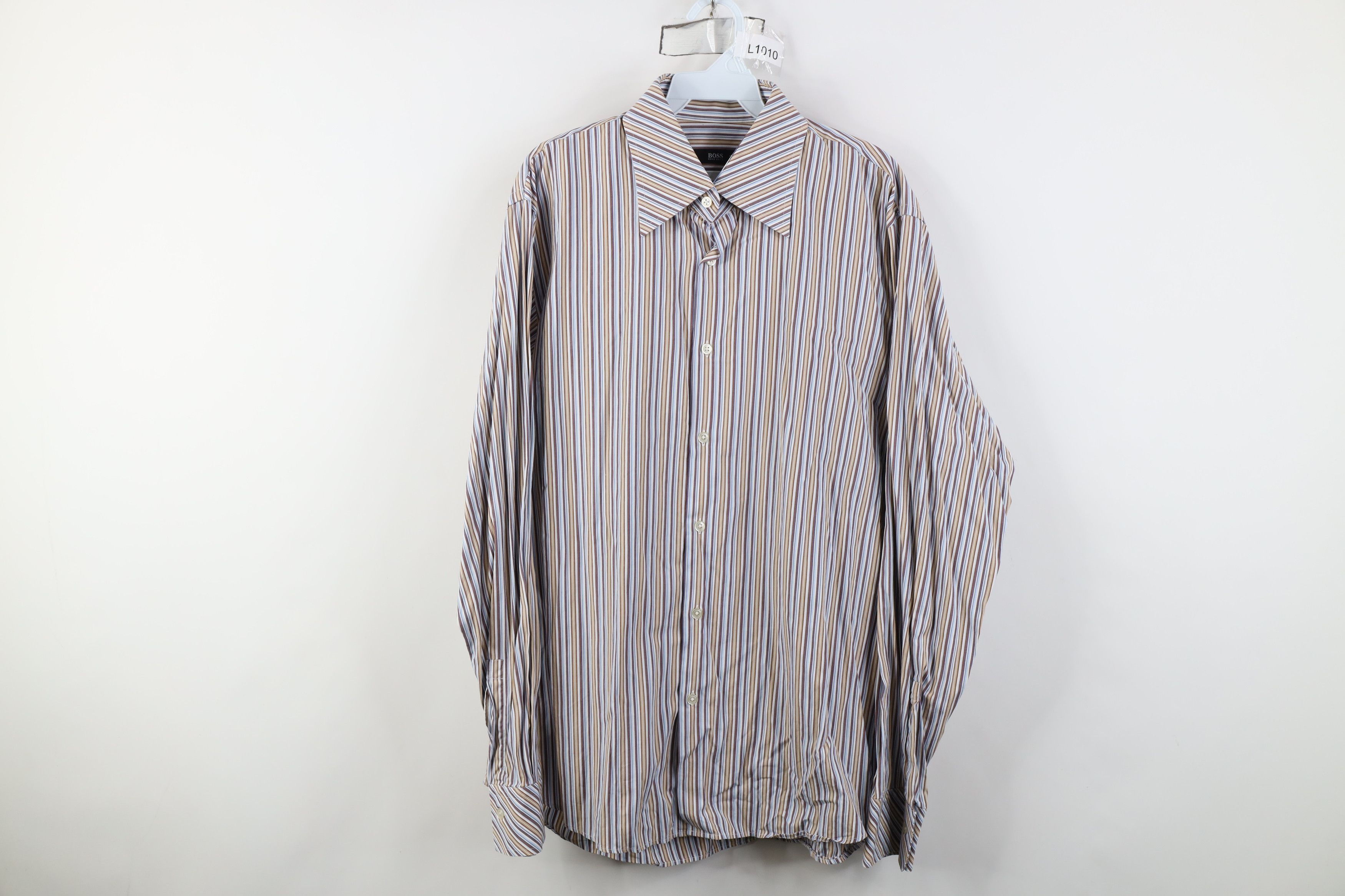 Hugo Boss Hugo Boss Color Block Collared Button Dress Shirt Cotton Size US L / EU 52-54 / 3 - 1 Thumbnail