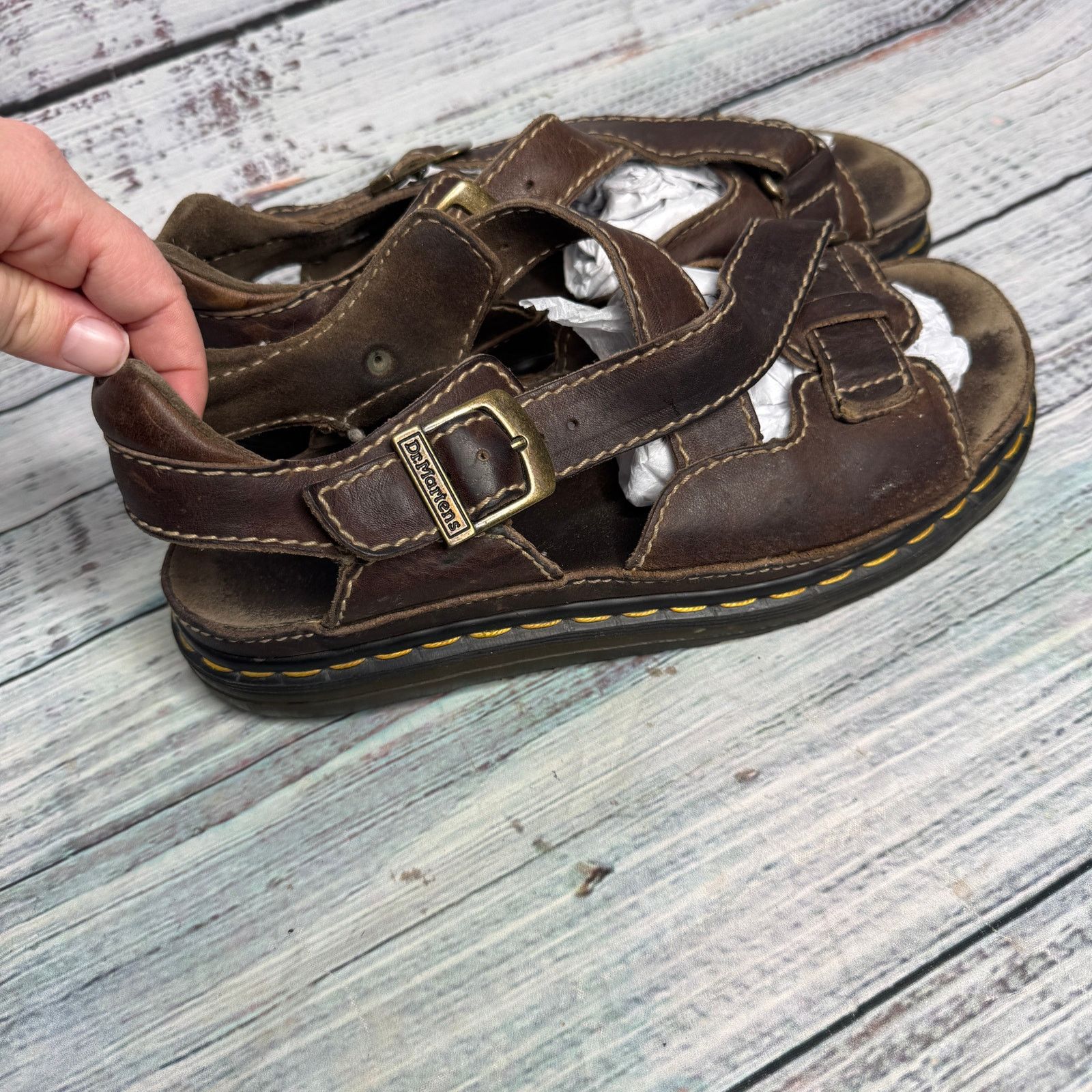 Dr. Martens Vintage Dr. Martens Chunky Brown Leather Sandals - Size 10 Size US 10 / EU 43 - 1 Thumbnail