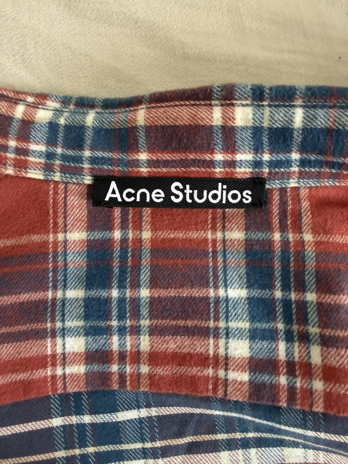 Acne Studios Acne Studios Red & Blue Flannel Patch Shirt Size US S / EU 44-46 / 1 - 4 Thumbnail