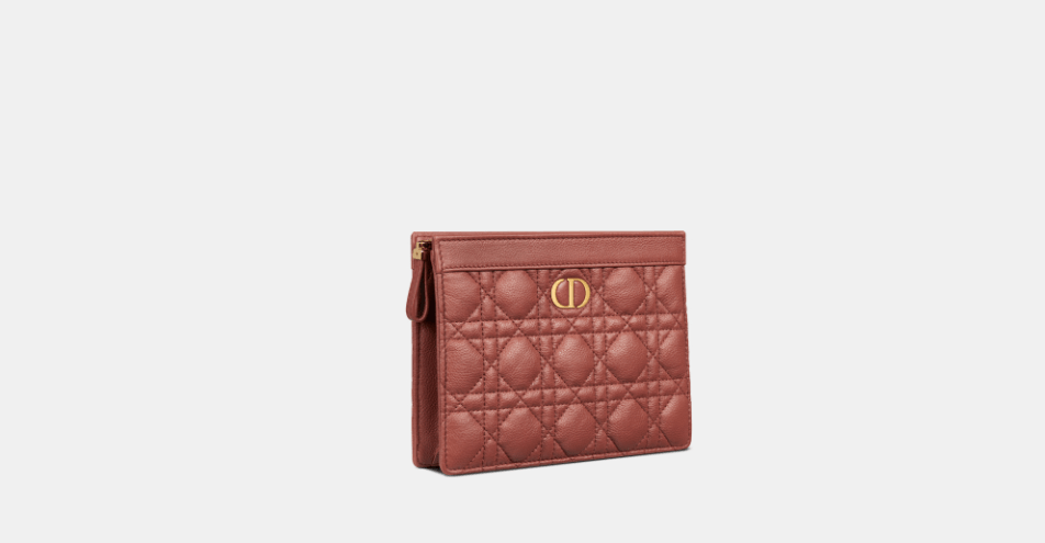 image of Dior O1W1Db10124 Size: Os Caro Zipped Pouch With Chain In Rust, Women's