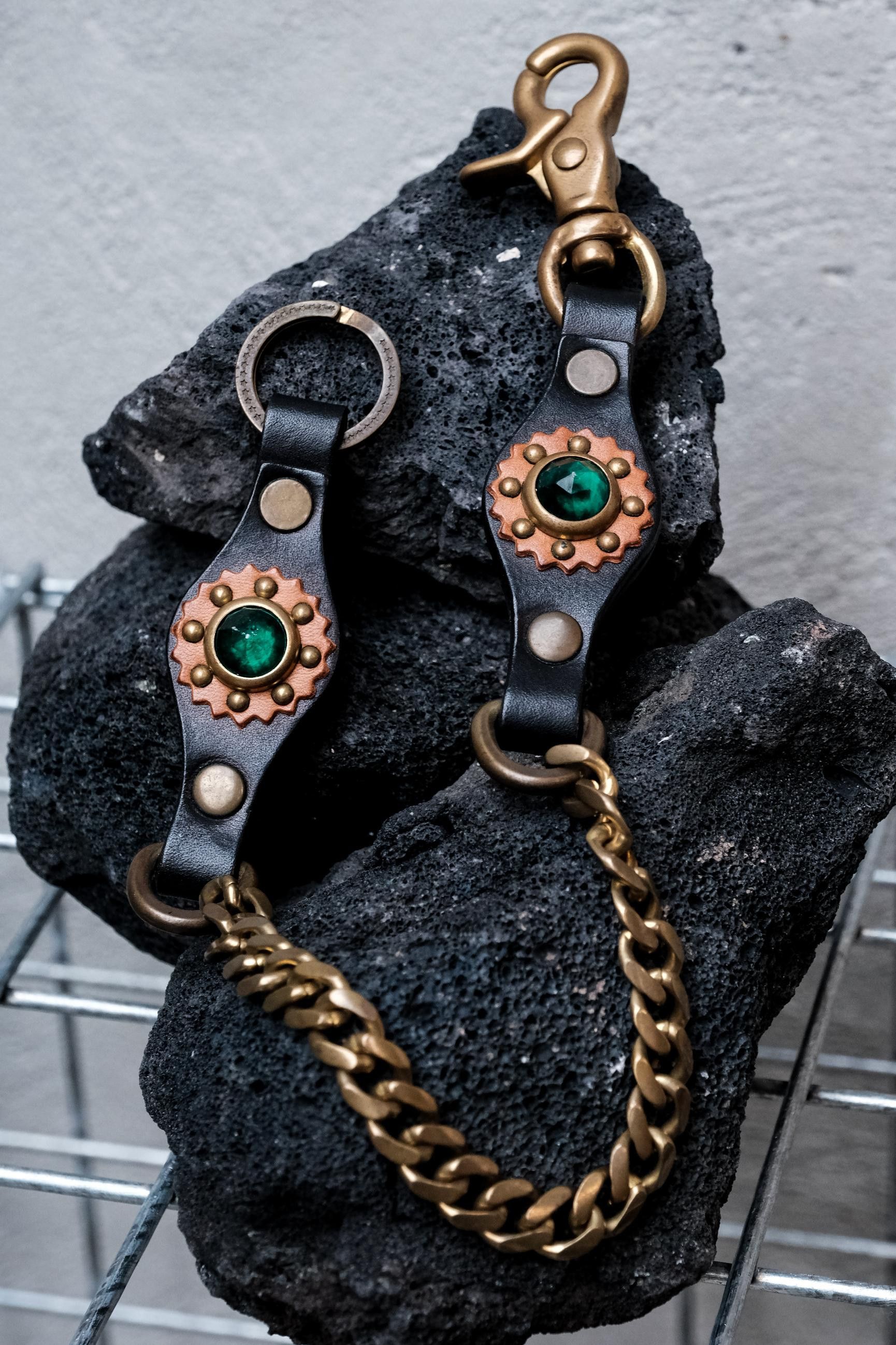 Other CALEE Leather Wallet Chain GREEN/RED Size ONE SIZE - 1 Thumbnail