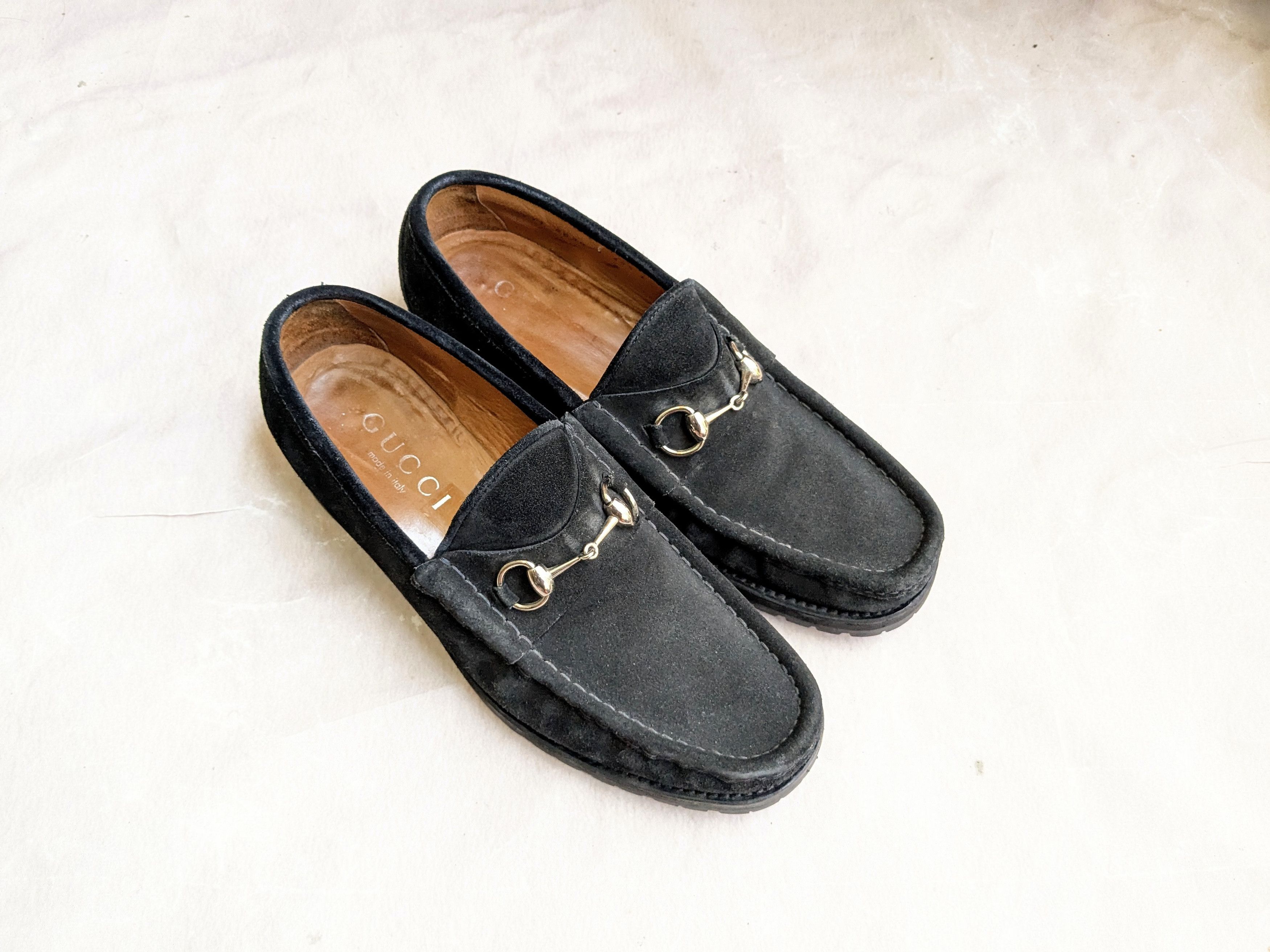 Gucci Horsebit Loafers Black Suede 11 Snaffle Bit Boat