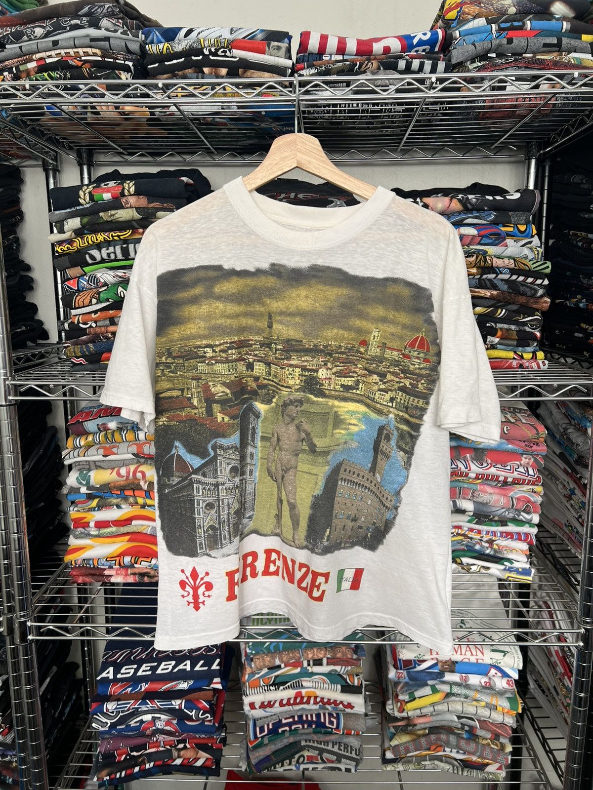 Arts & Science 80s Firenze Italy Michelangelo David Souvenir Tee Size US L / EU 52-54 / 3 - 1 Thumbnail