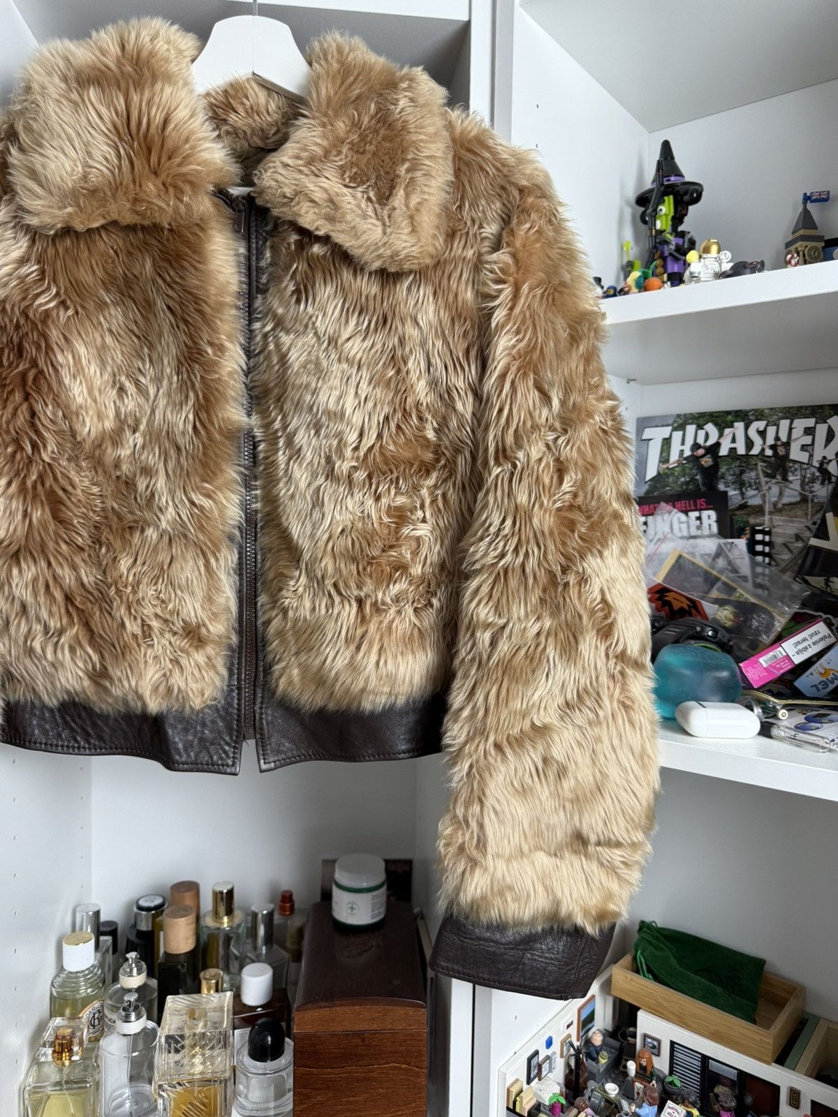 Japanese Brand Vintage y2k Cropped faux fur bomber jacket S Avantgarde 00s Size S / US 4 / IT 40 - 5 Thumbnail