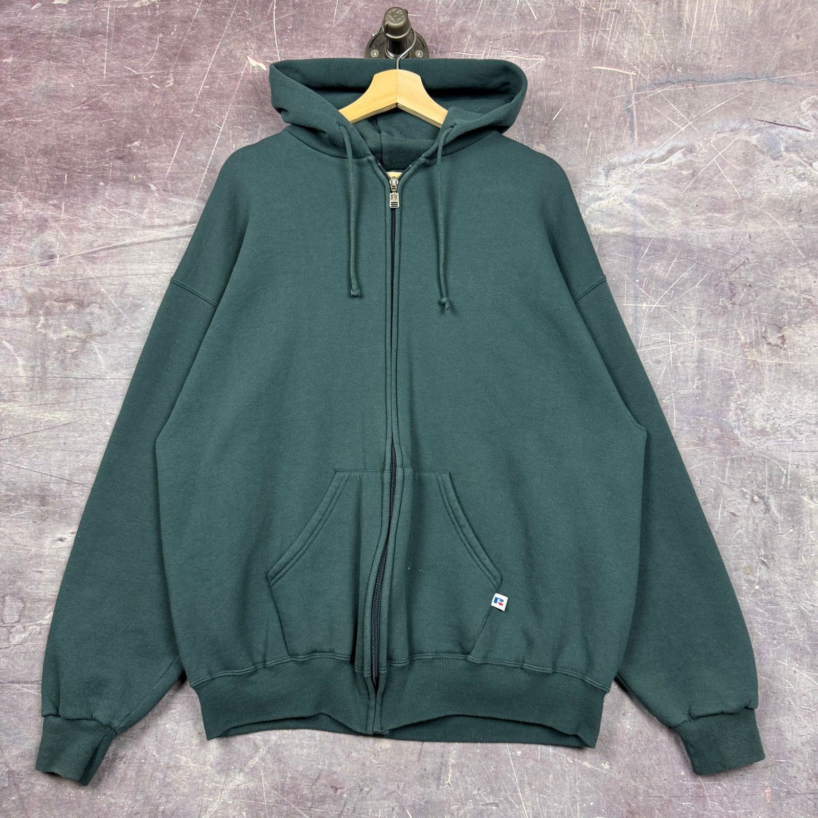 トップス 90's Russell Black Hoodie RUSSELL ATHLETIC] Vintage Big Silhouette Sweat Hoodie [1990s
