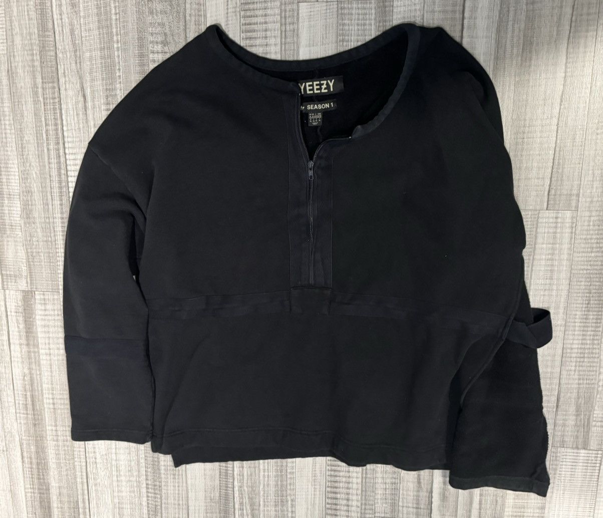 image of Yeezy Season 1 Military Pullover in Black, Men's (Size XL)