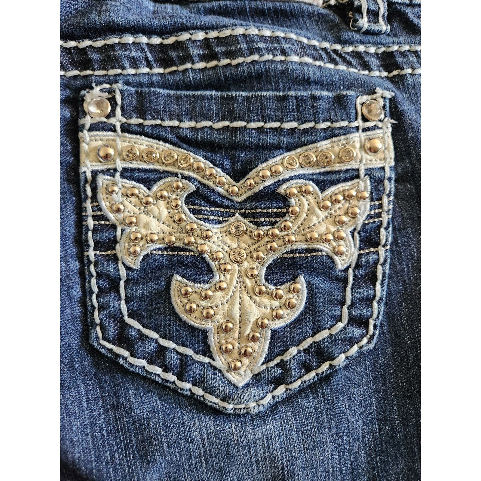 Other Miss Chic Women's Embellished Dark Wash Denim Jeans-9 Size 30" / US 8 / IT 44 - 3 Thumbnail
